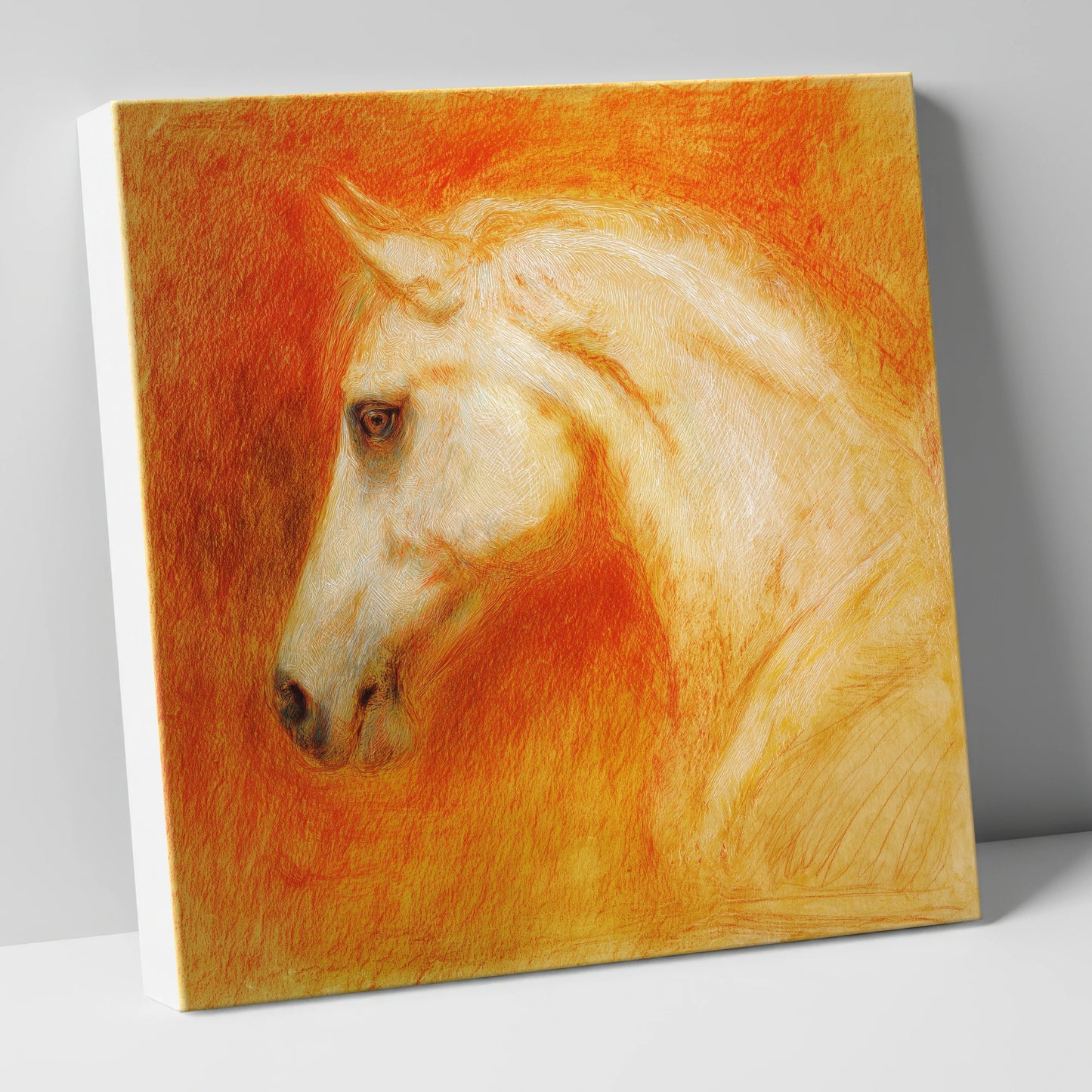 Terracotta Spirit horse portrait canvas wall art