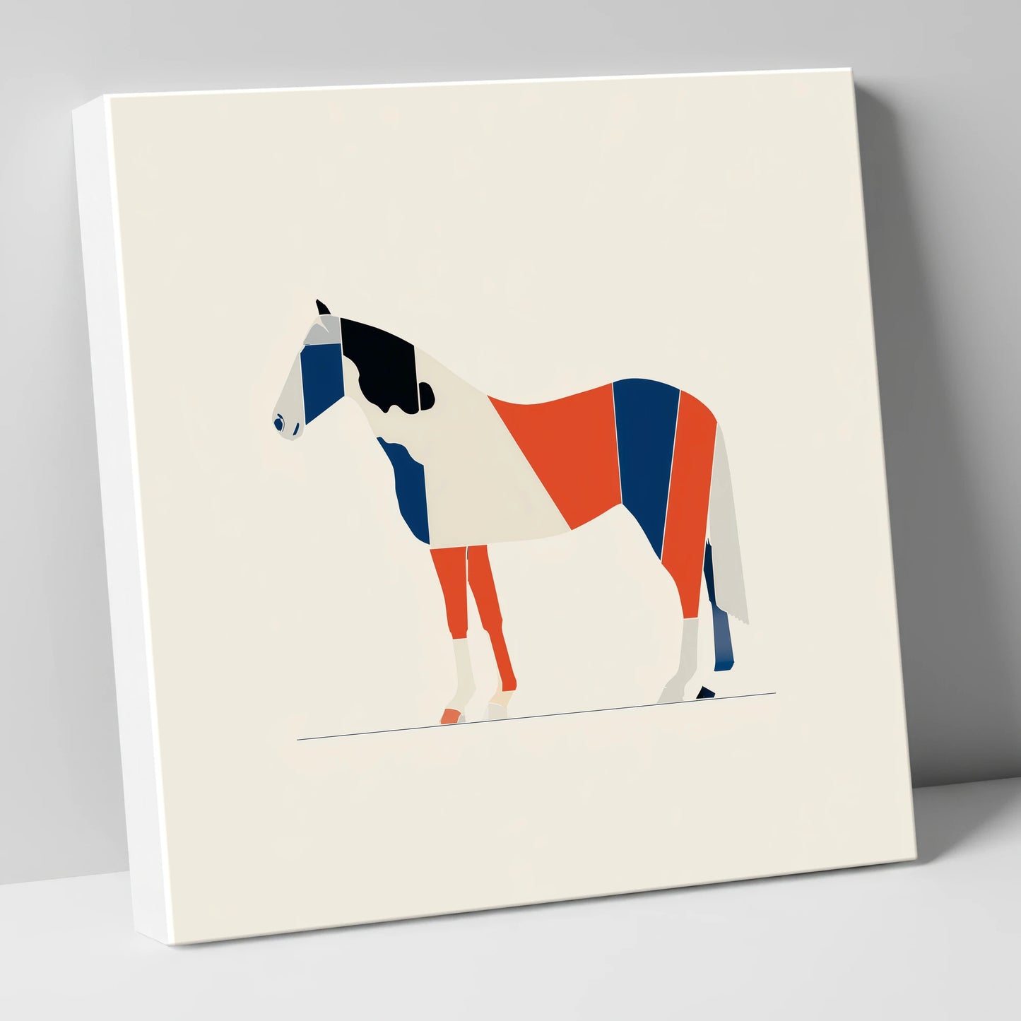 Modern Equine Geometry horse breed canvas wall art
