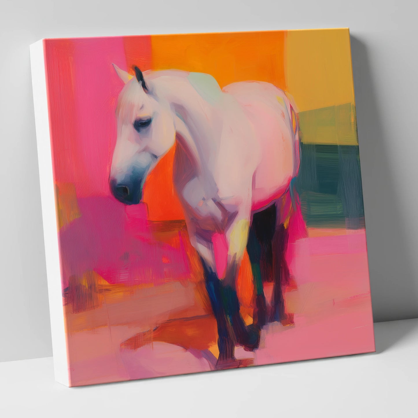 The Vibrant Grey horse breed canvas wall art