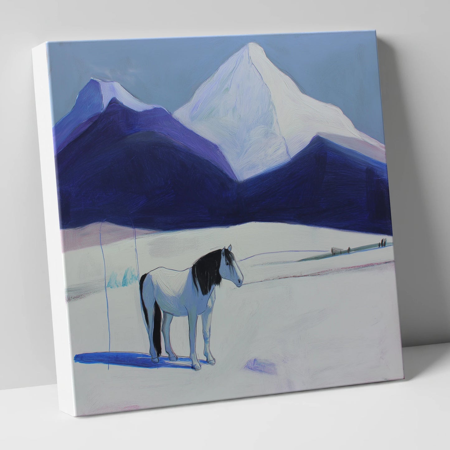 Alpine Silence horse landscape canvas wall art