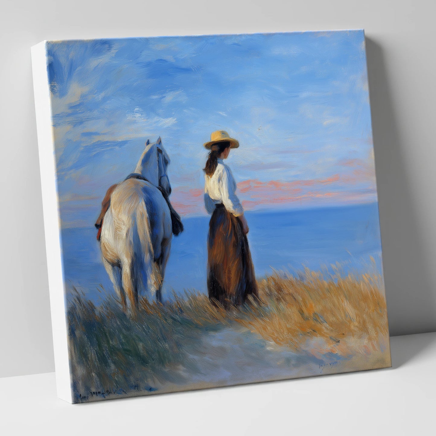 Contemplating the Horizon horse & rider canvas wall art