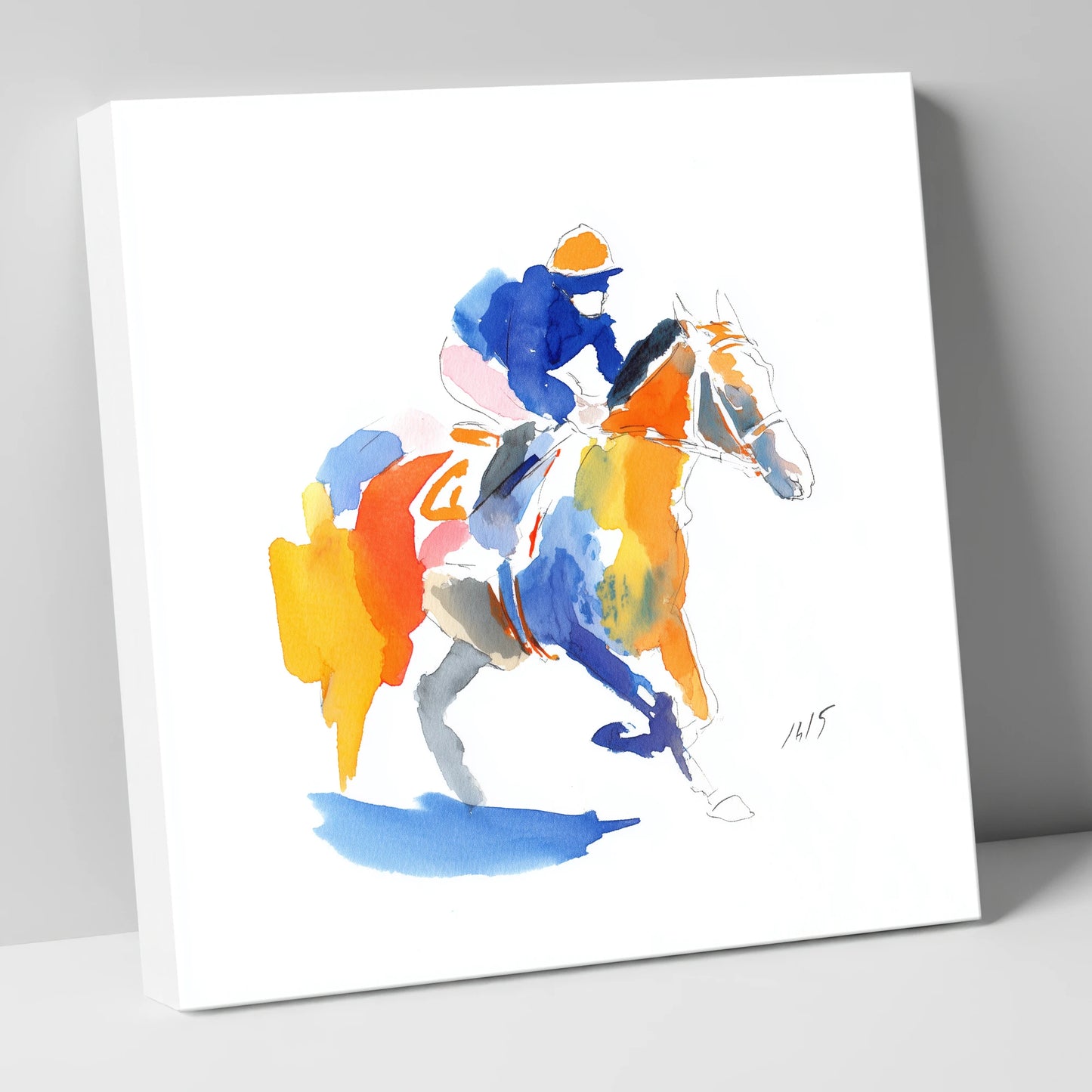 The Colourful Chase racing horse canvas wall art