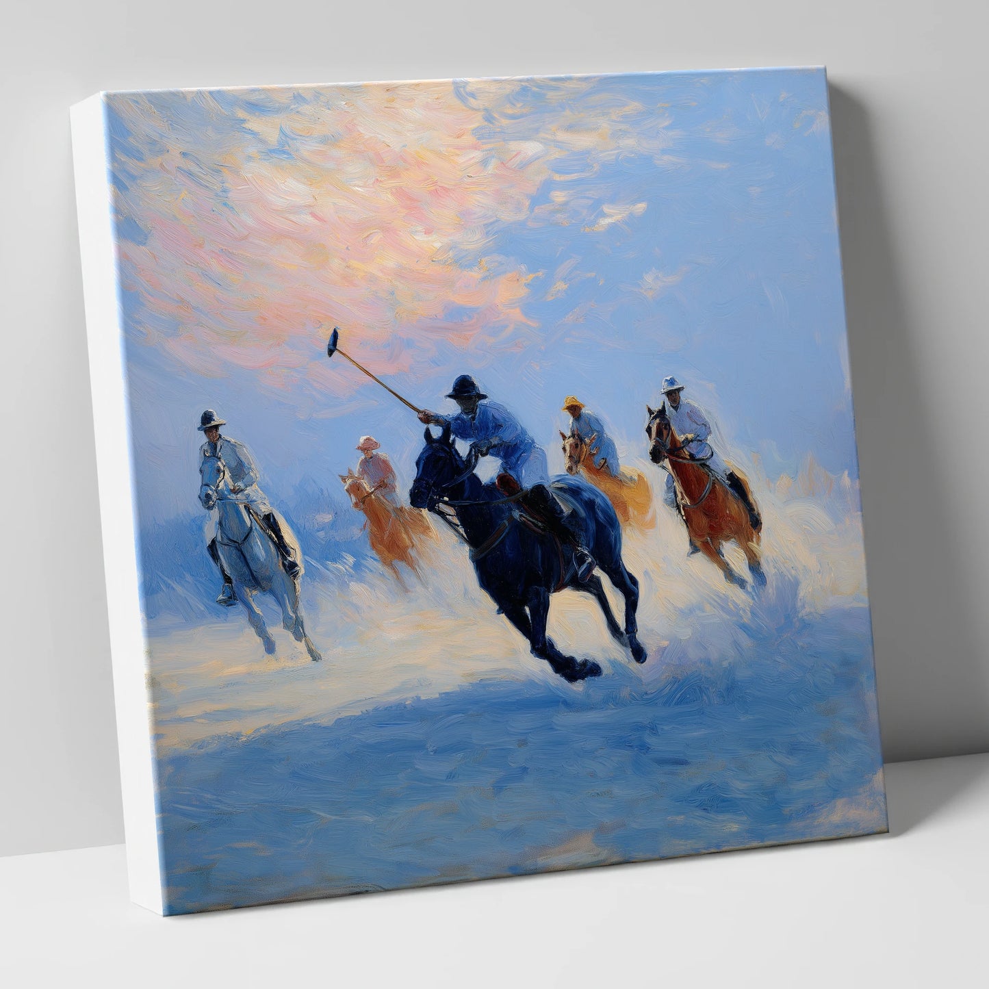The Golden Chukka polo horse canvas wall art