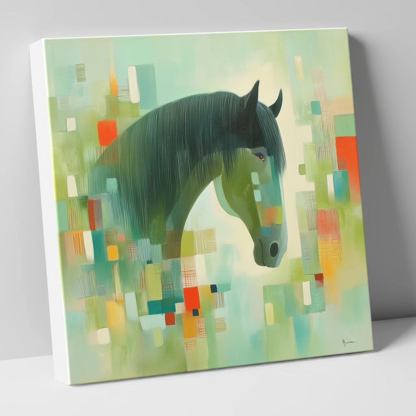 Abstract Equine Harmony horse breed canvas wall art