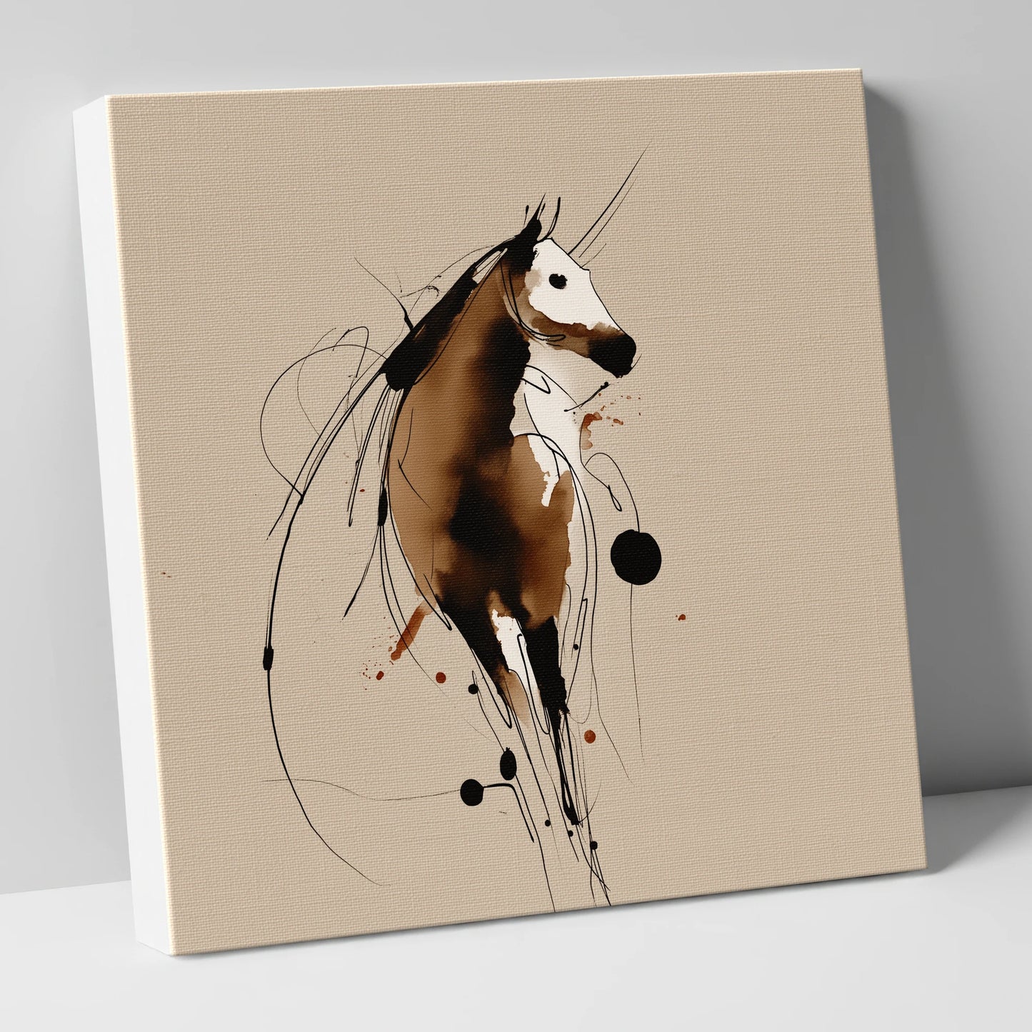 Fluid Ink Profile horse portrait canvas wall art