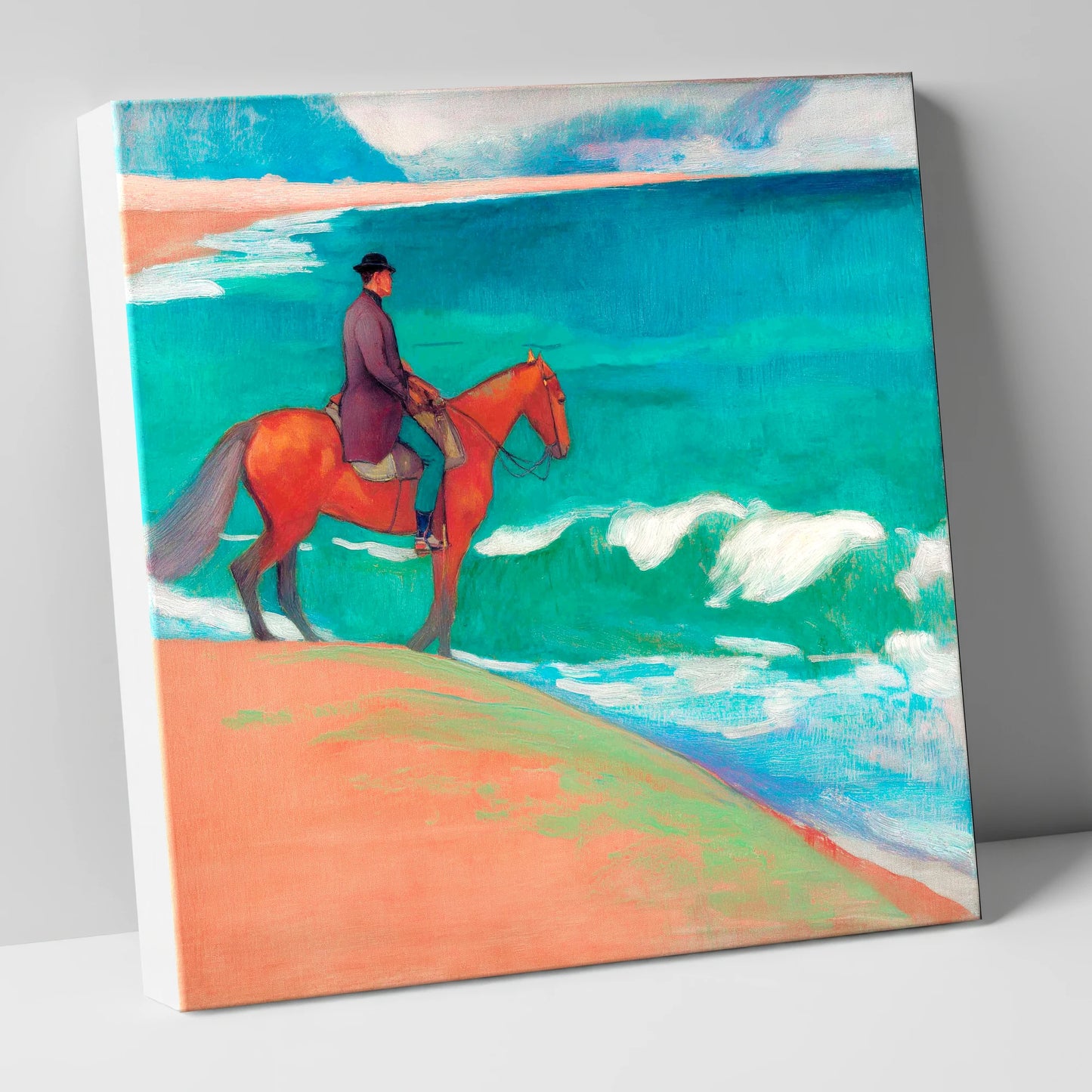 Chestnut By The Emerald Shore horse landscape canvas wall art
