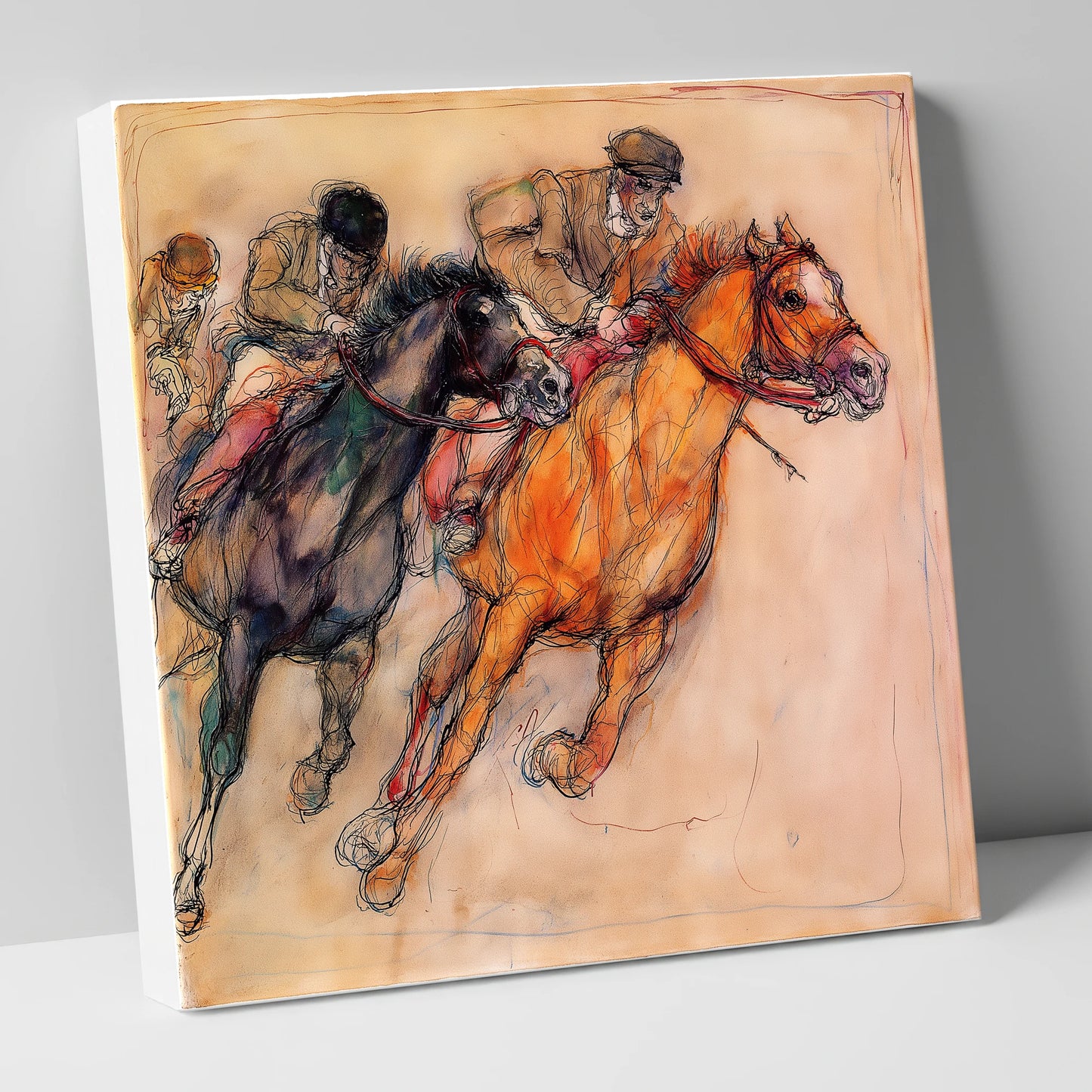 The Final Furlong racing horse canvas wall art