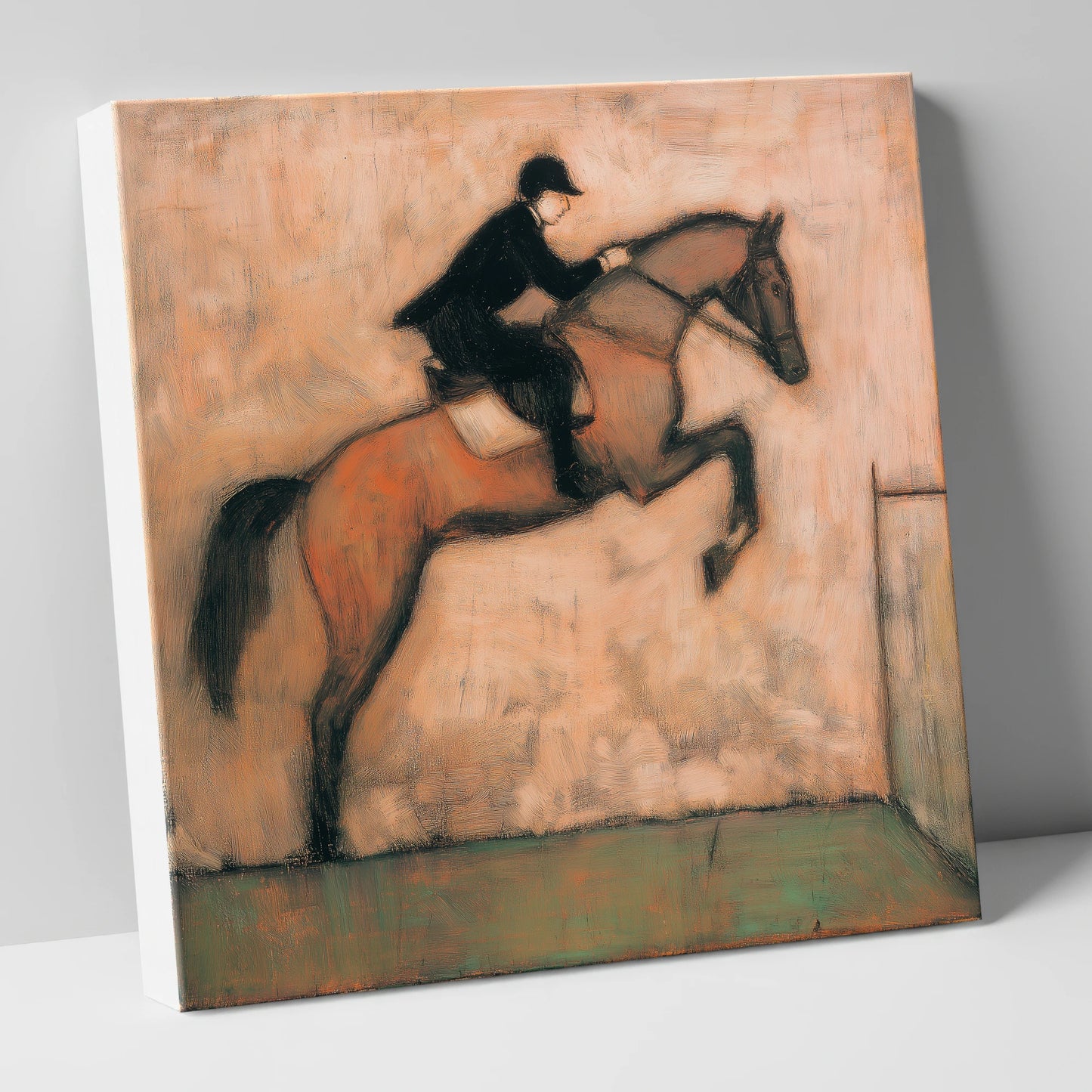 The Perfect Arc show jumping horse canvas wall art