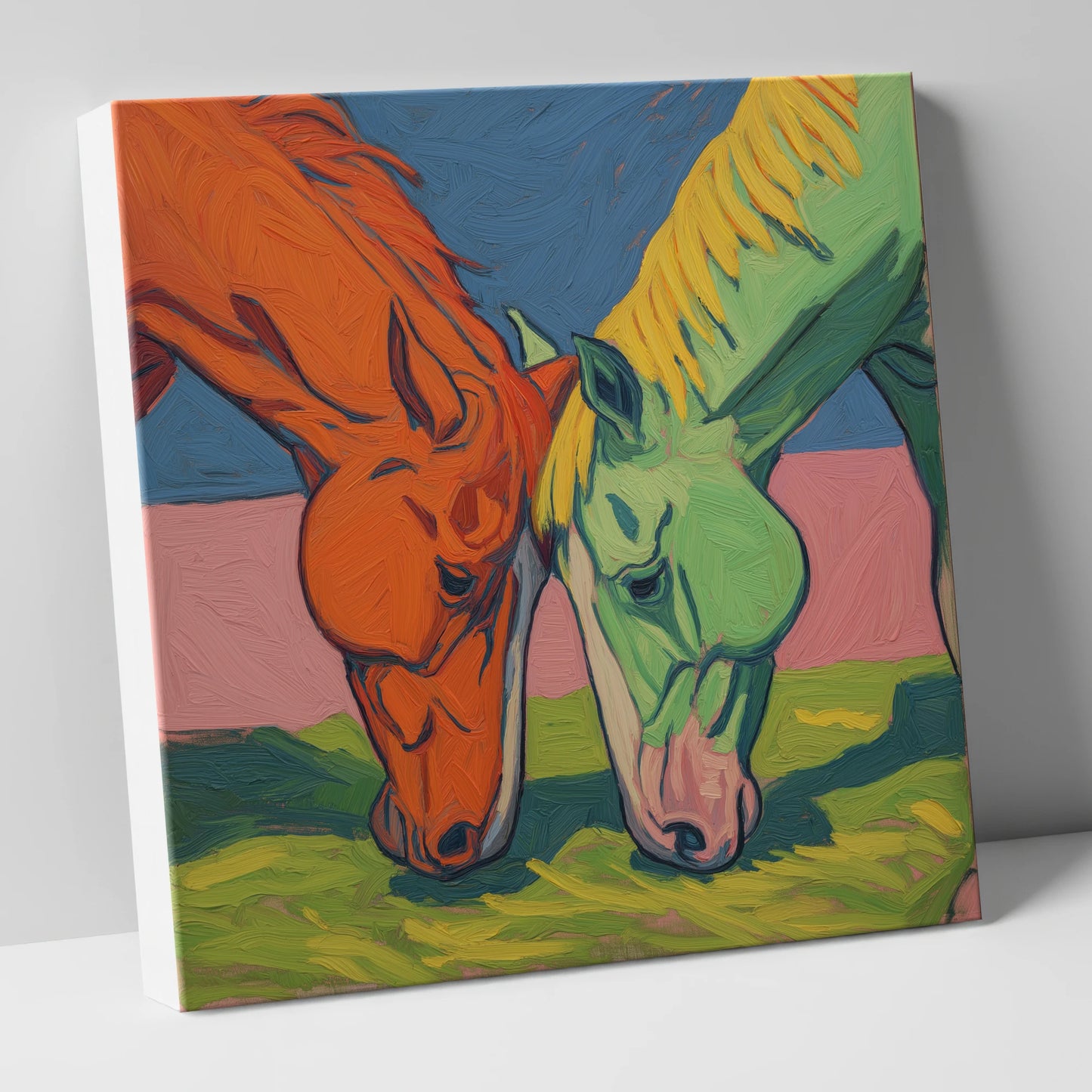 Painted Pasture Companions horse portrait canvas wall art