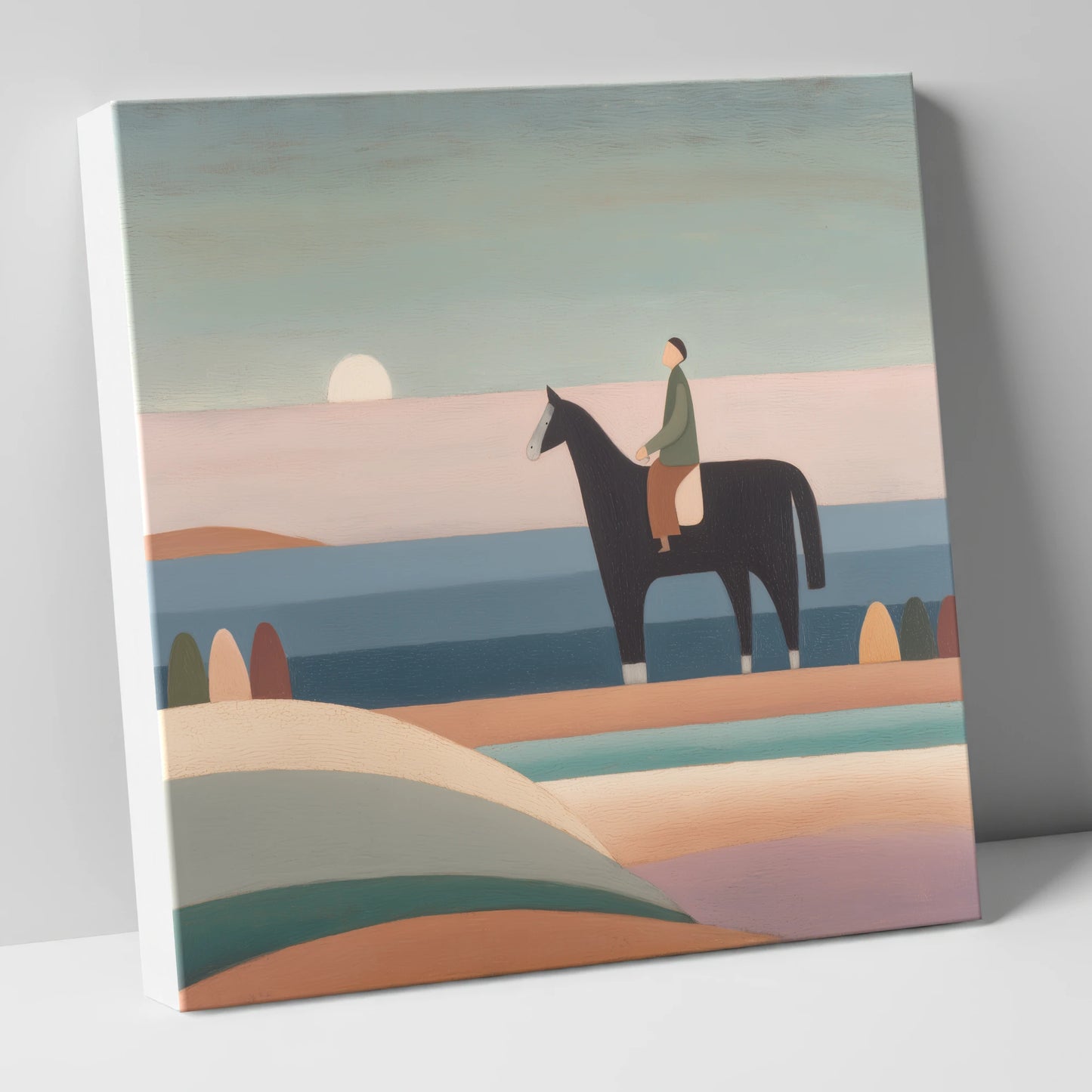 Tranquil Beach Hack beach horse canvas wall art