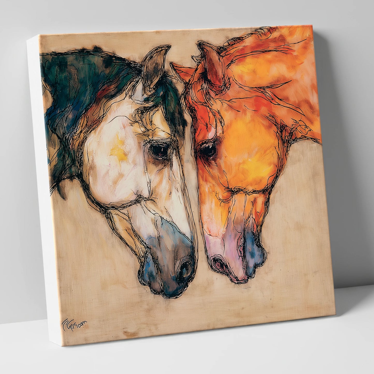 Kindred Spirits horse portrait canvas wall art