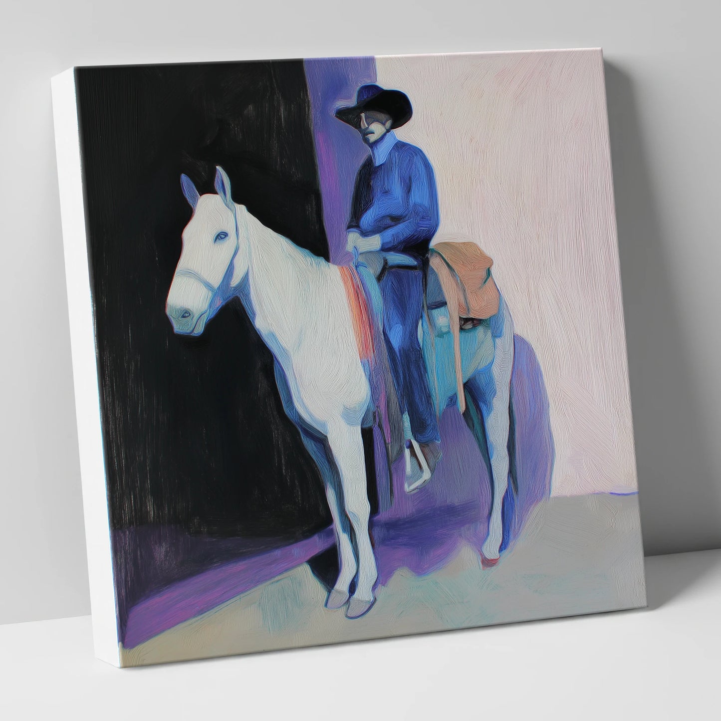 The Indigo Rider western horse canvas wall art