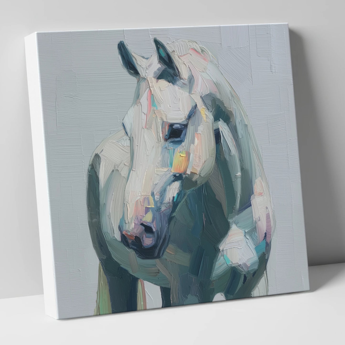The Textured Grey horse breed canvas wall art