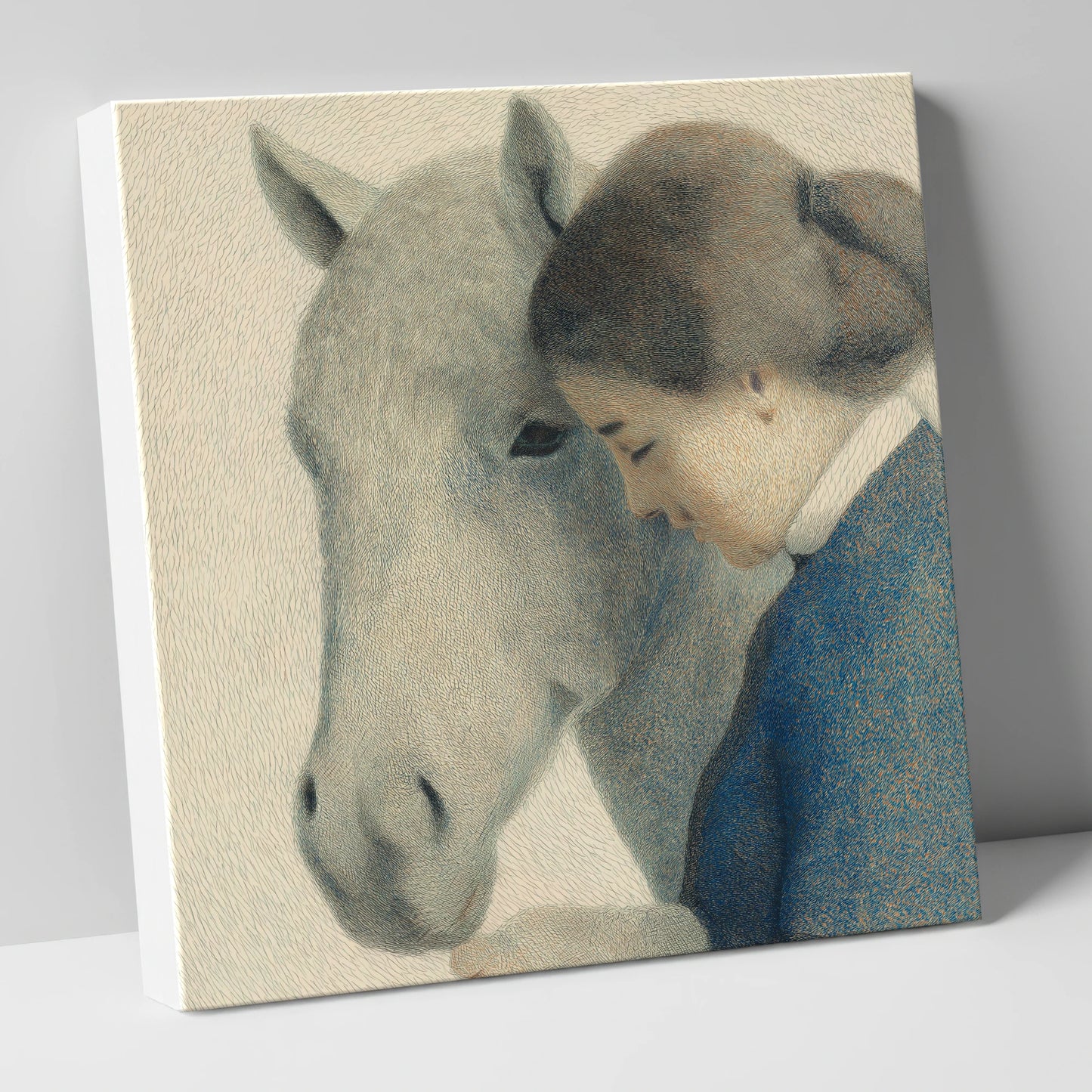The Silent Understanding horse & rider canvas wall art
