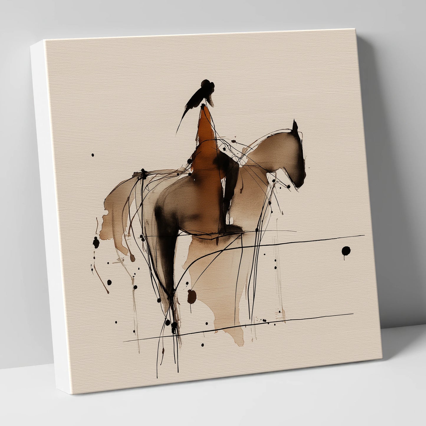 The Silent Connection horse & rider canvas wall art