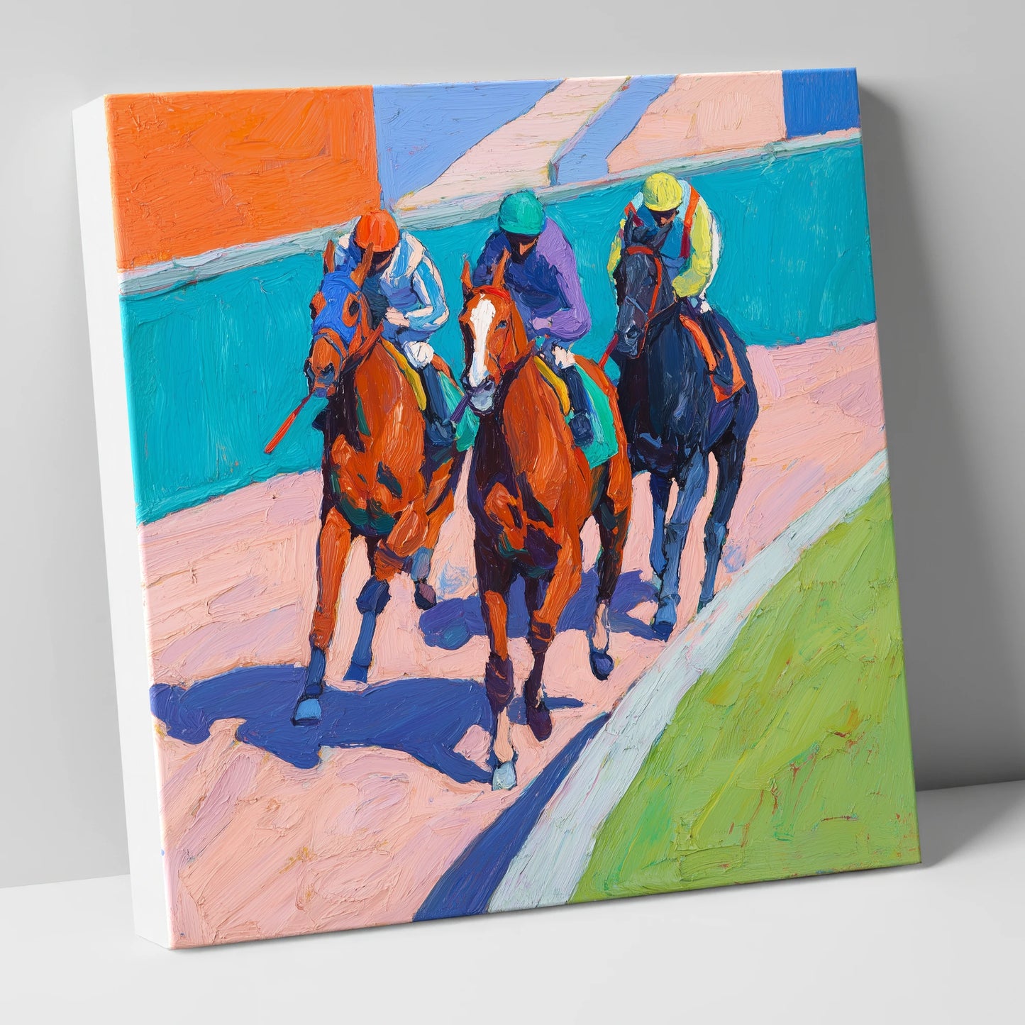 The Final Furlong racing horse canvas wall art