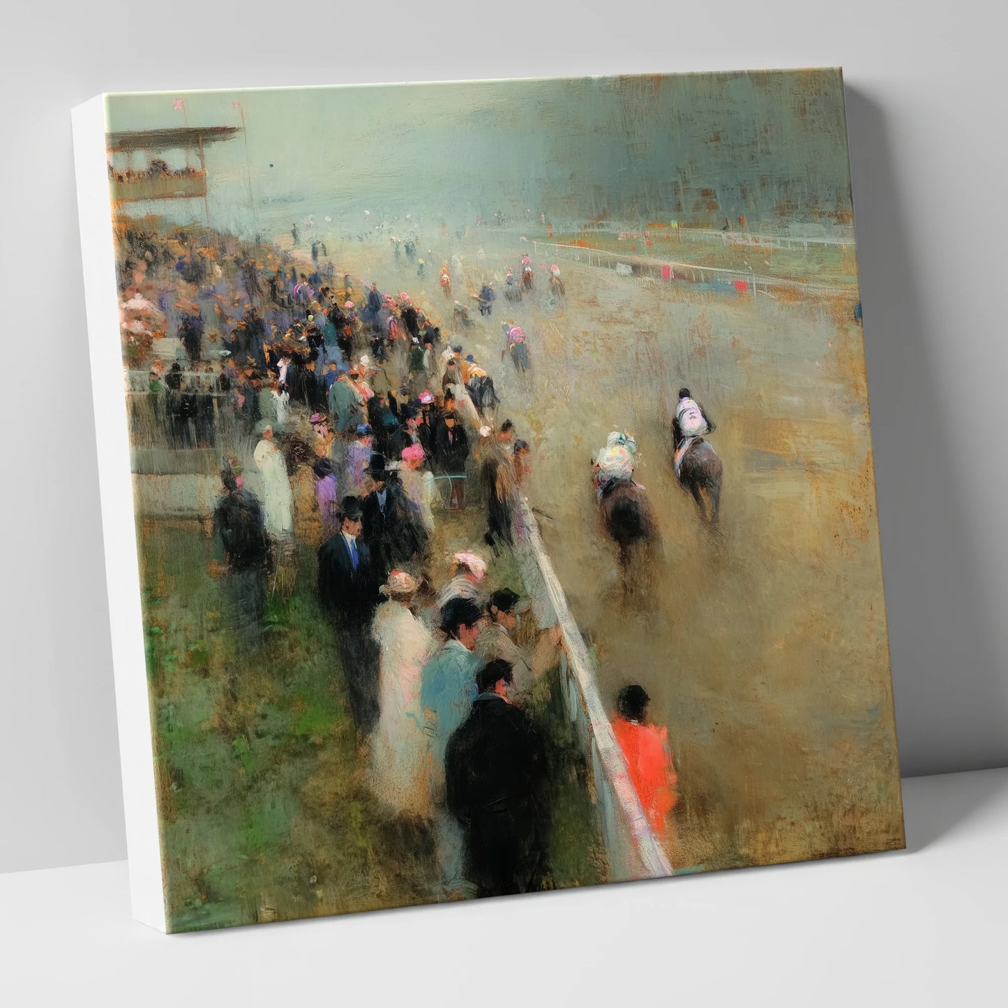 Trackside Anticipation racing horse canvas wall art