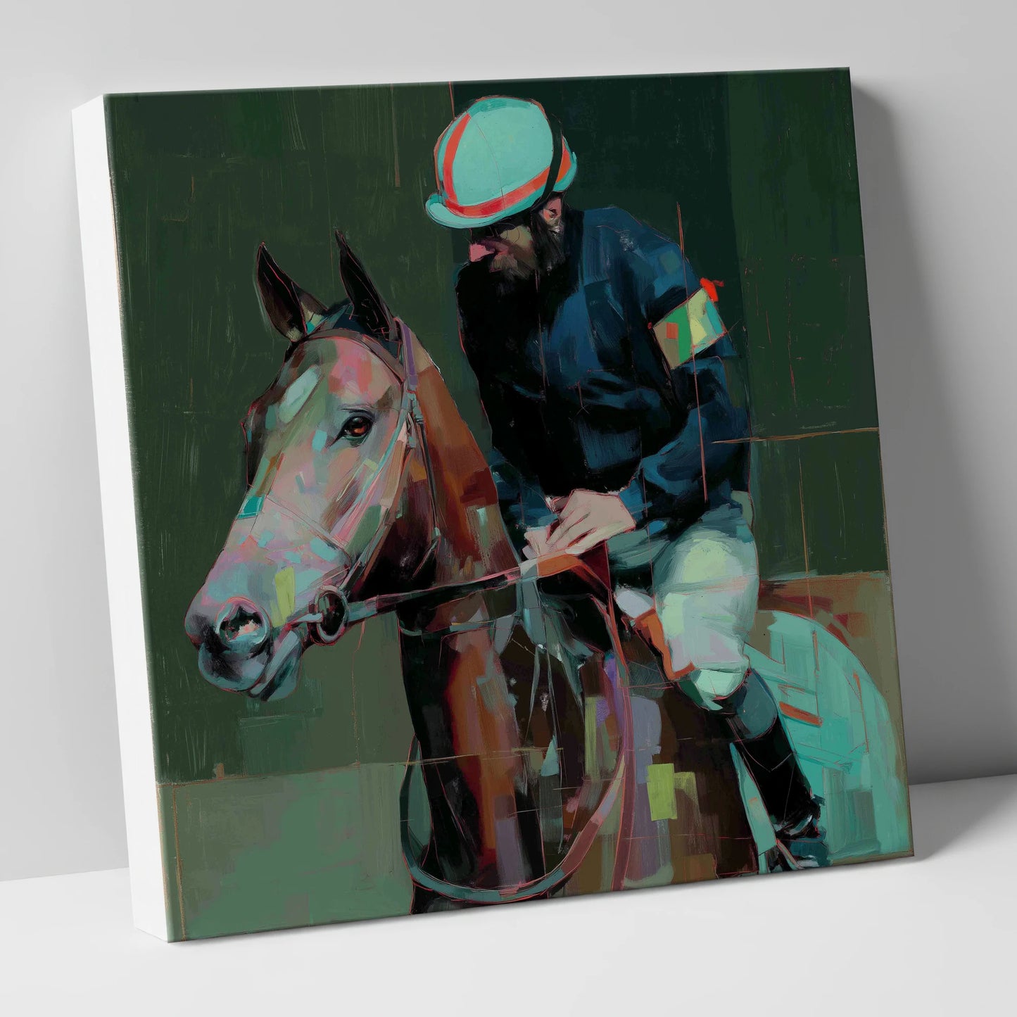 Quiet Intensity racing horse canvas wall art