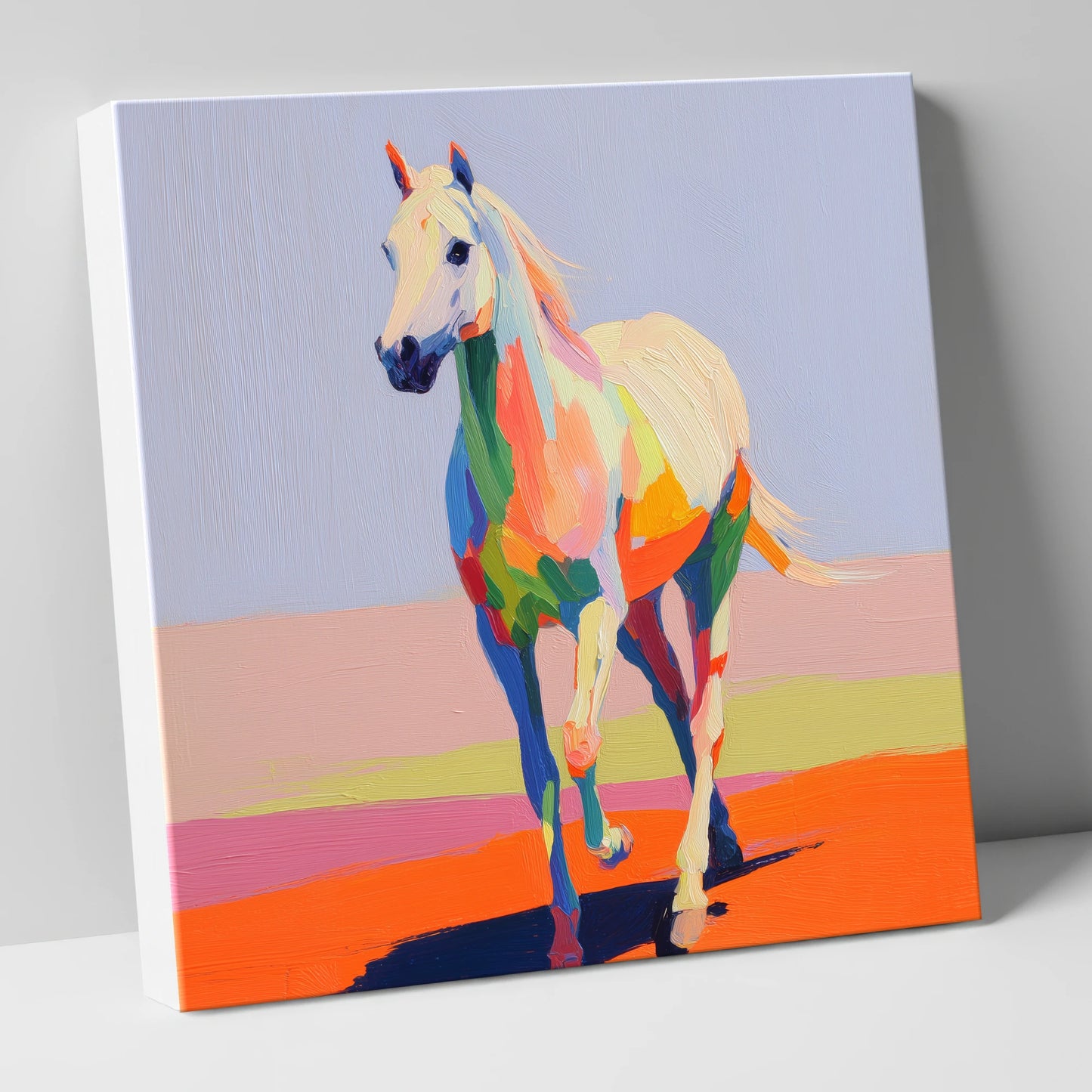 Prismatic Strides horse breed canvas wall art