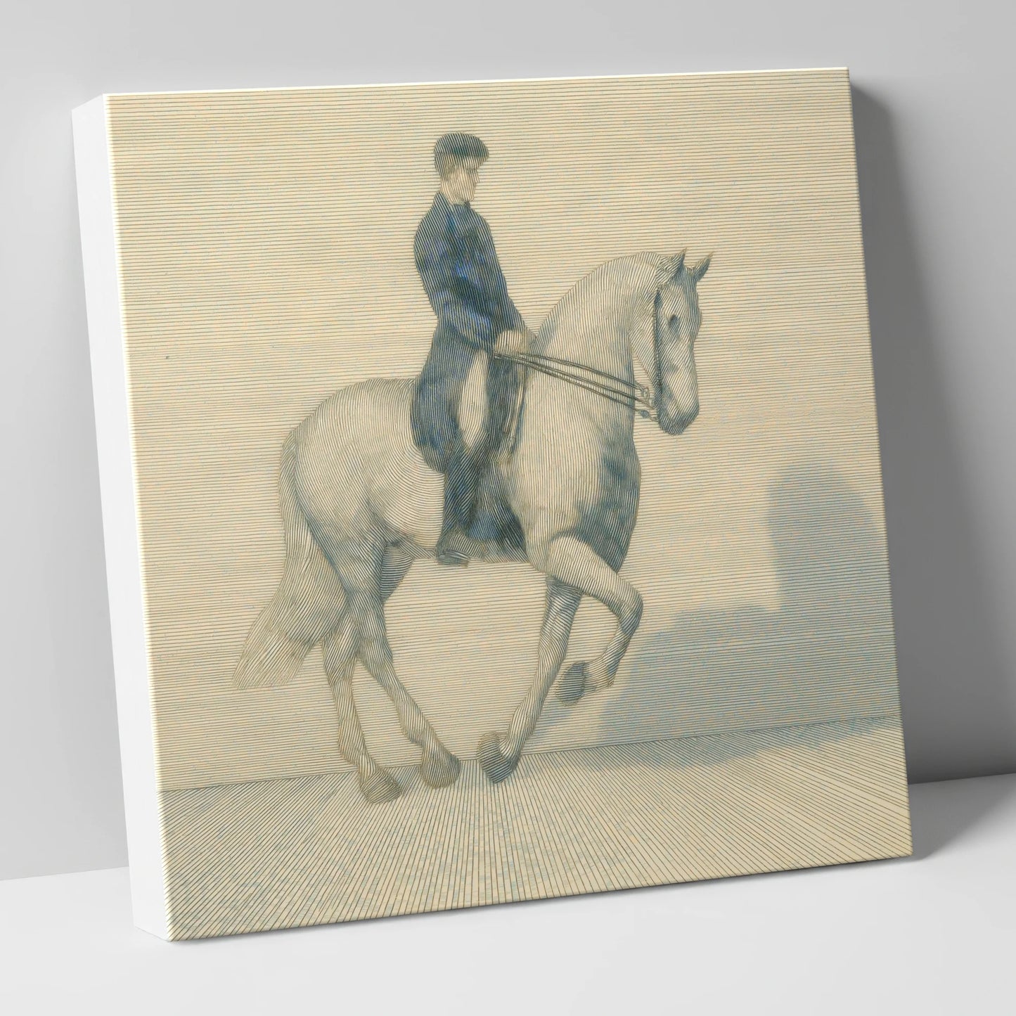 Structured Harmony dressage horse canvas wall art