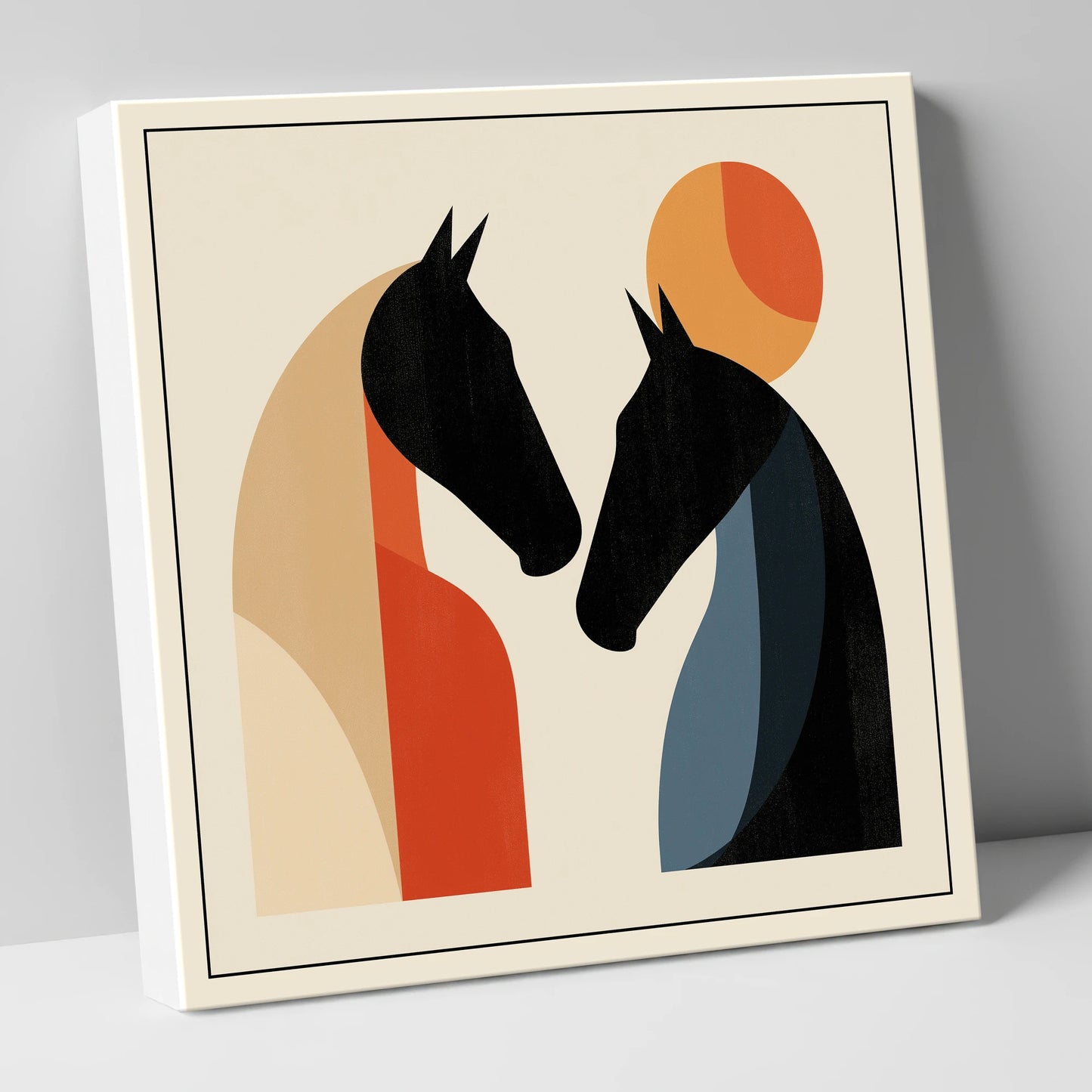 Geometric Equine Greeting horse portrait canvas wall art