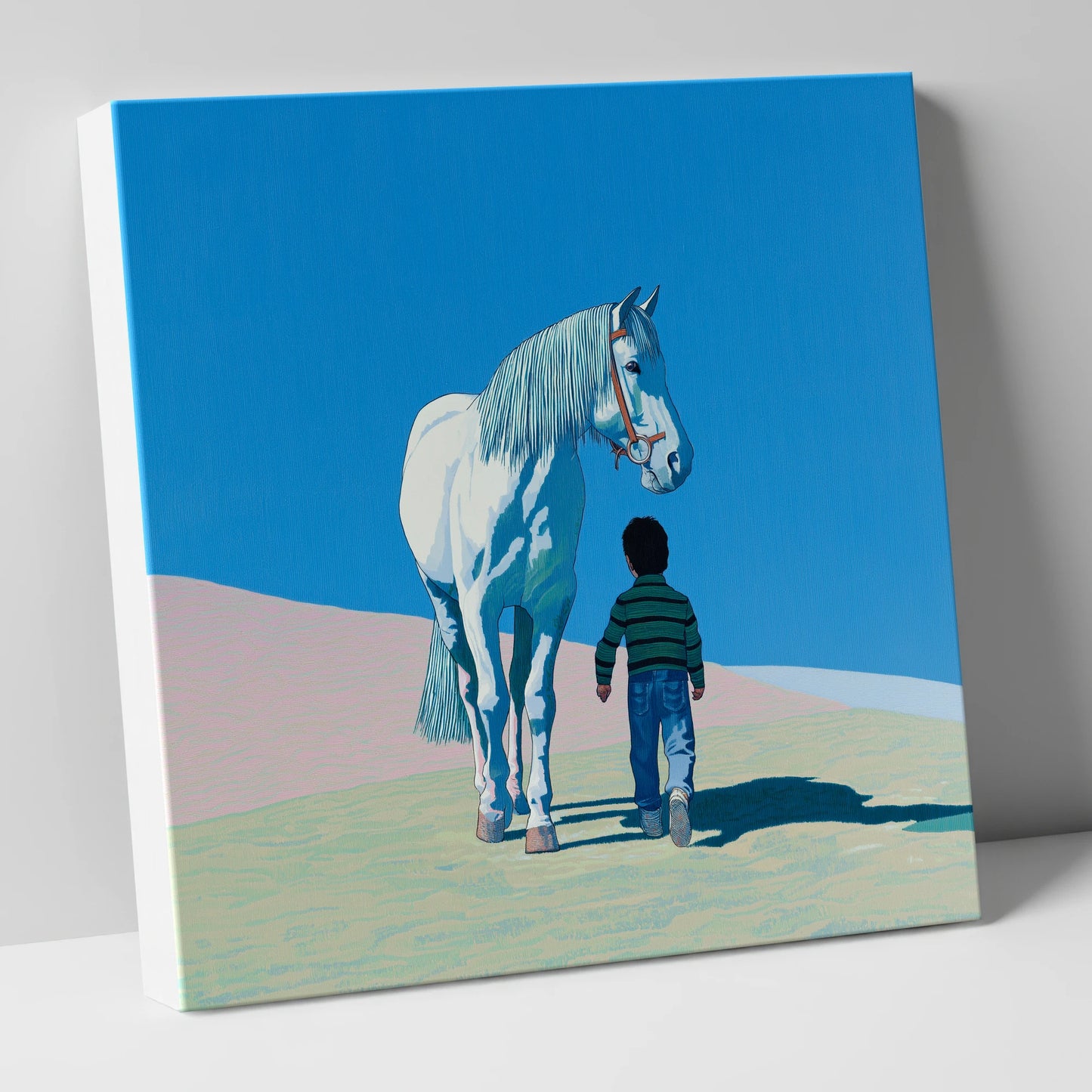 The Quiet Companion horse & rider canvas wall art