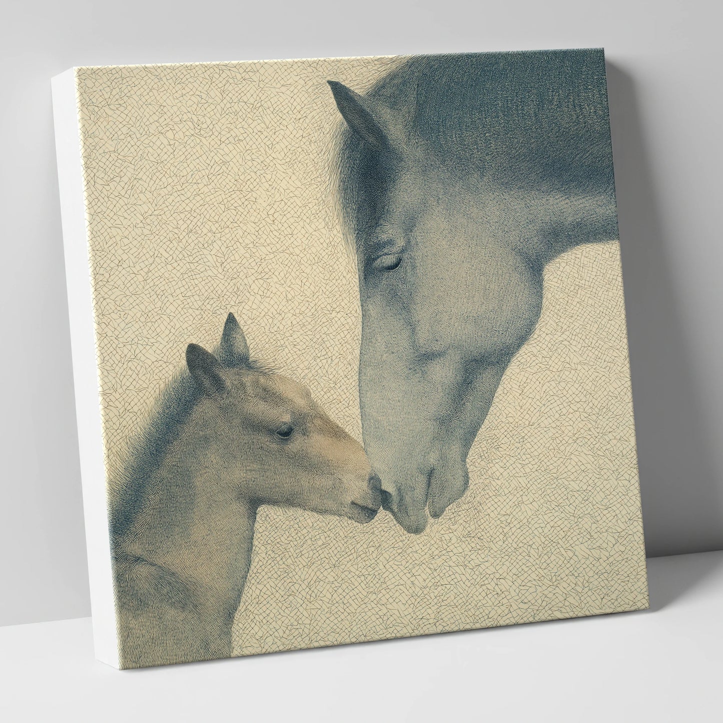 Quiet Devotion mare & foal canvas wall art