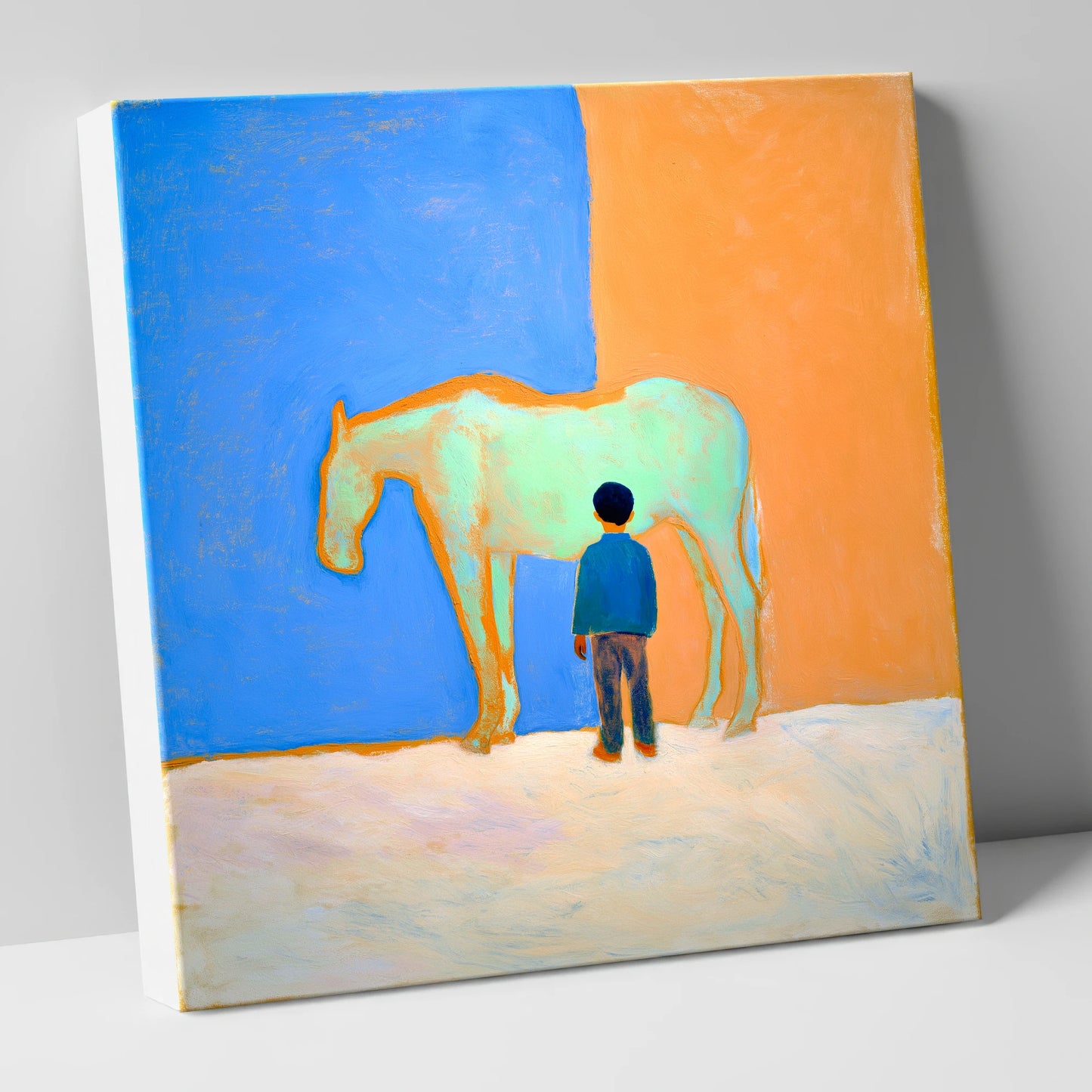 A Silent Understanding horse & rider canvas wall art