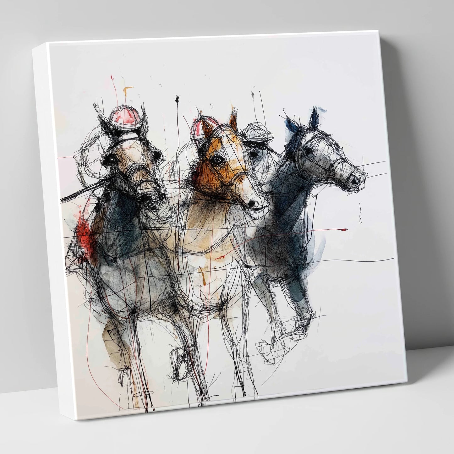 The Leading Pack racing horse canvas wall art