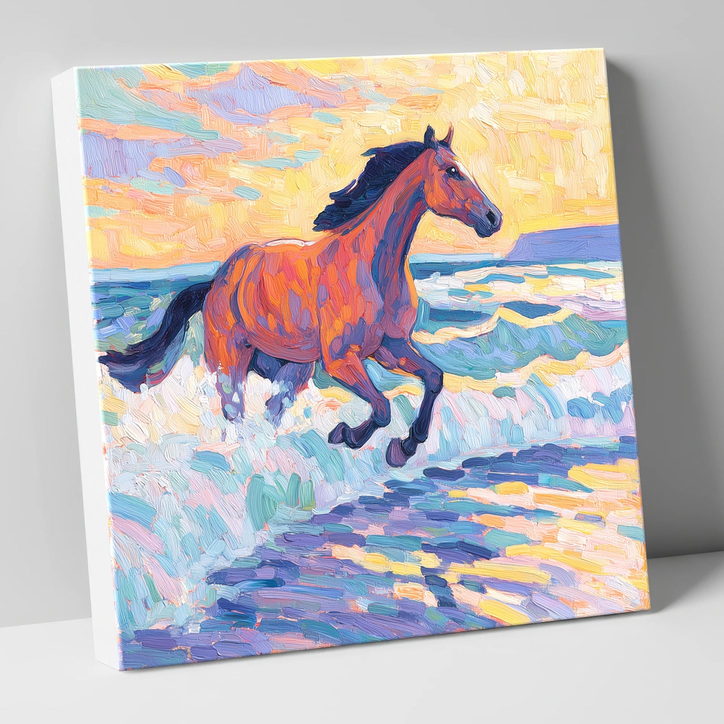 Painted Tide Canter beach horse canvas wall art