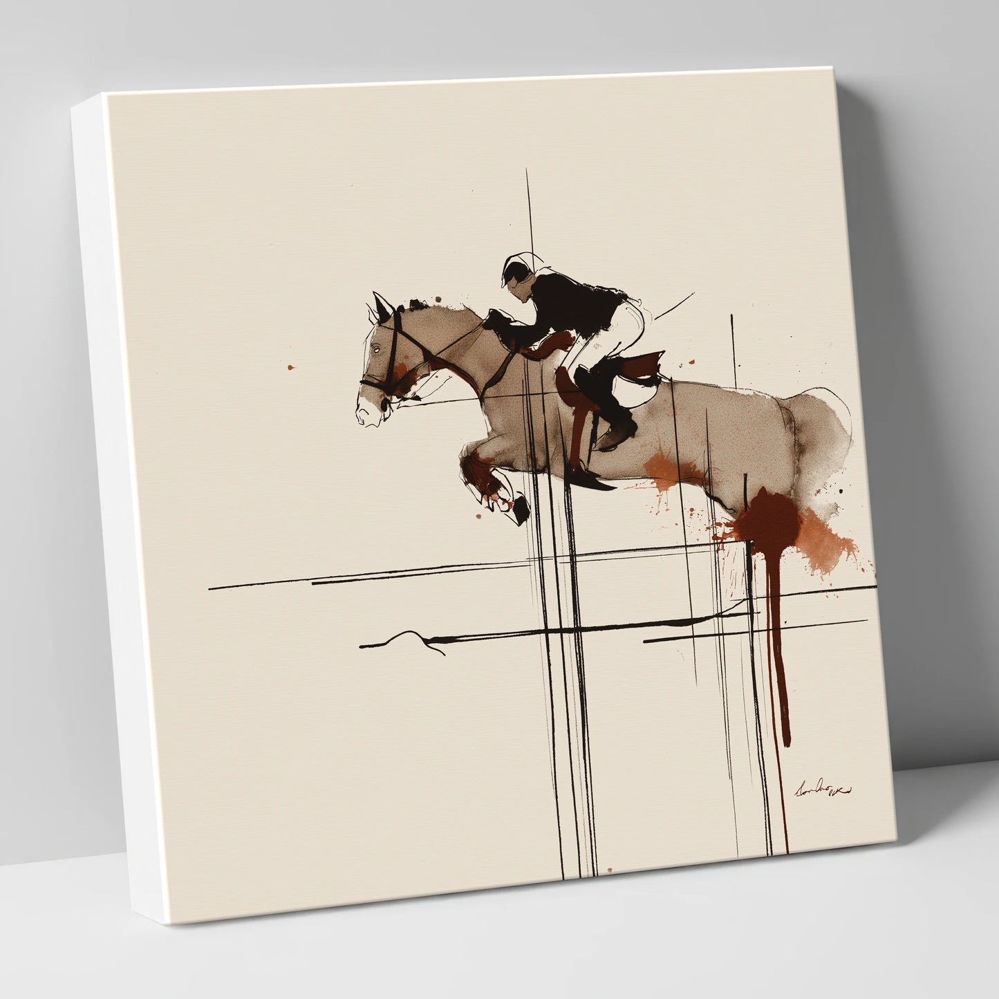 Precision and Flight show jumping horse canvas wall art