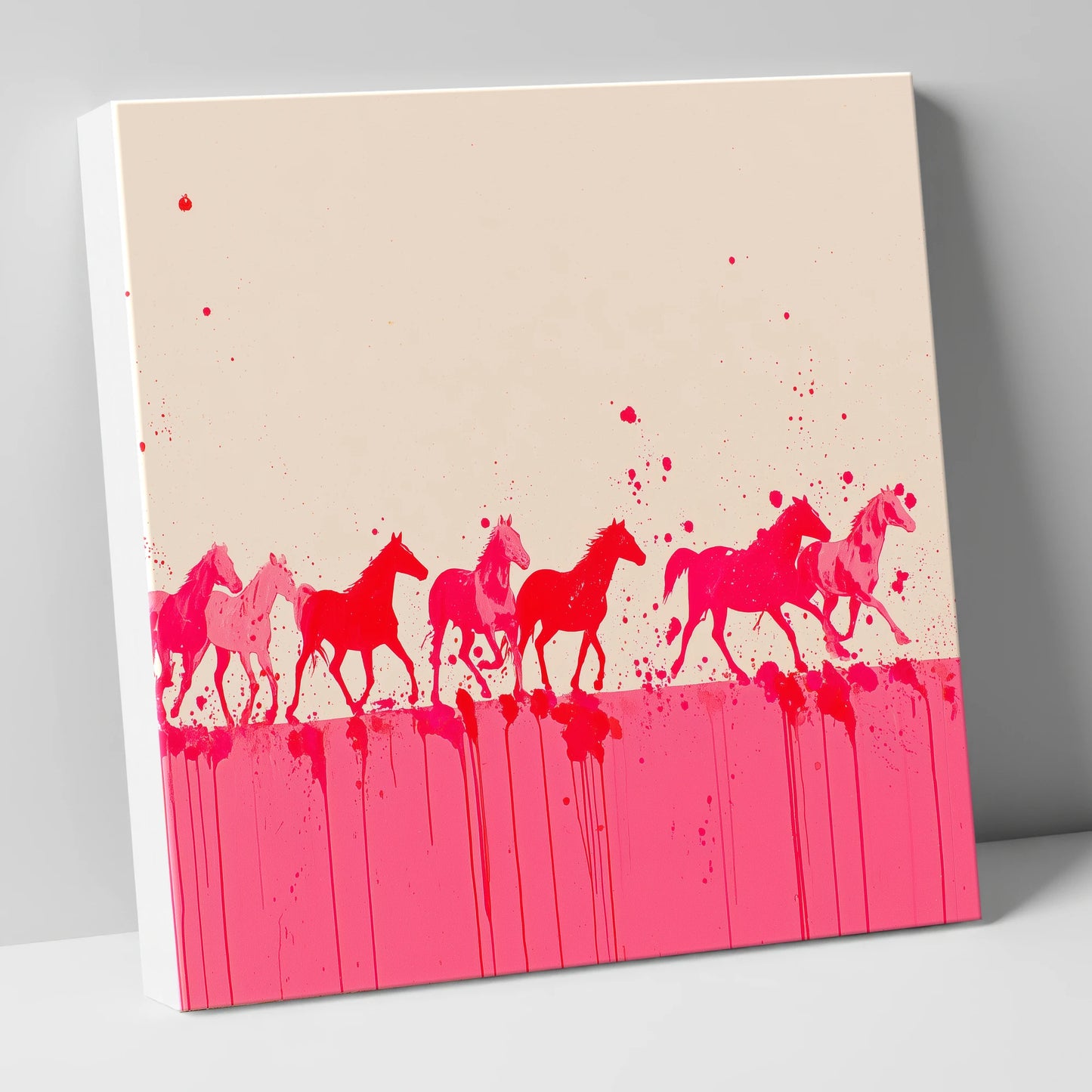 Magenta Motion wild horses canvas wall art
