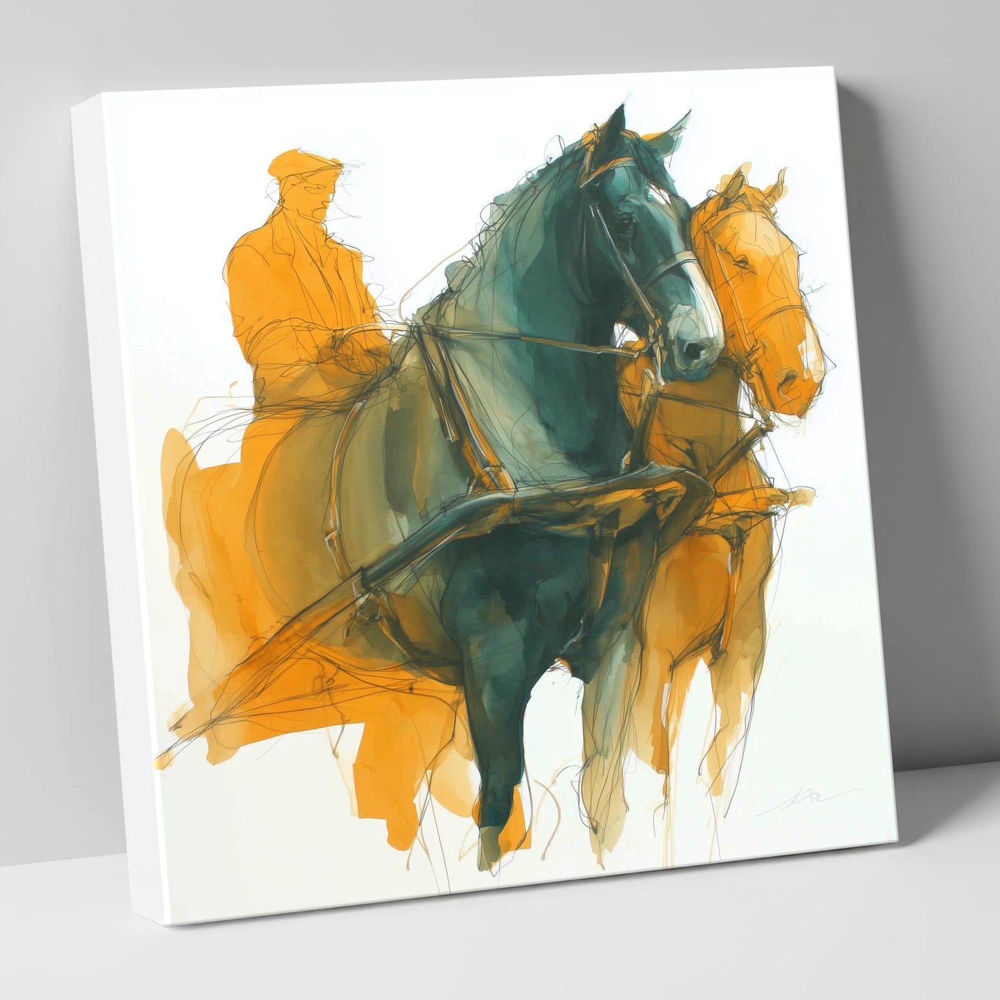 Harnessed Momentum working horse canvas wall art