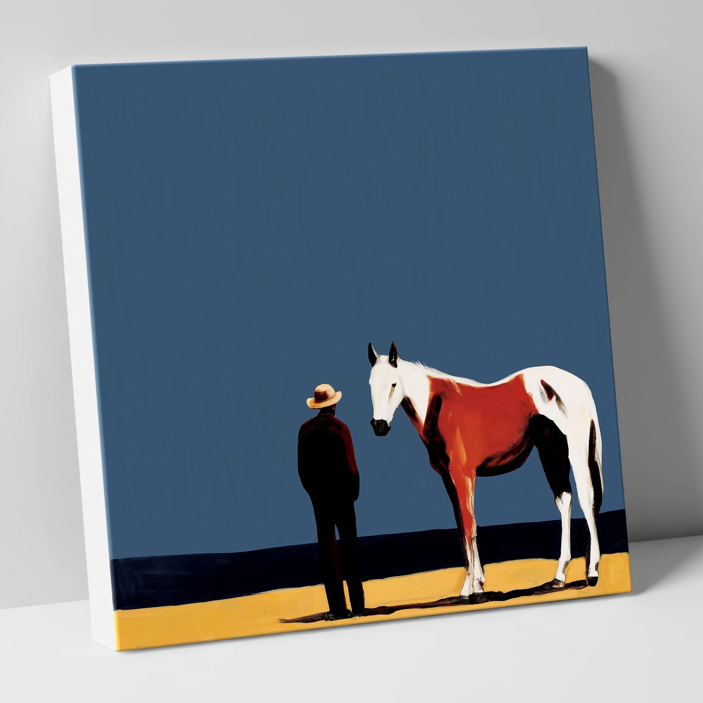 The Quiet Horizon horse & rider canvas wall art