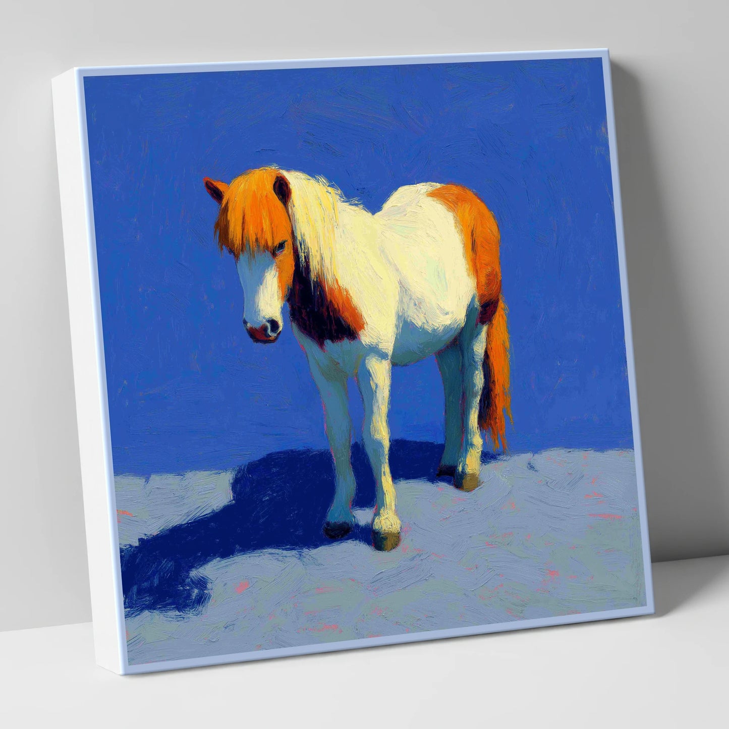 Sunlit Skewbald Pony horse breed canvas wall art