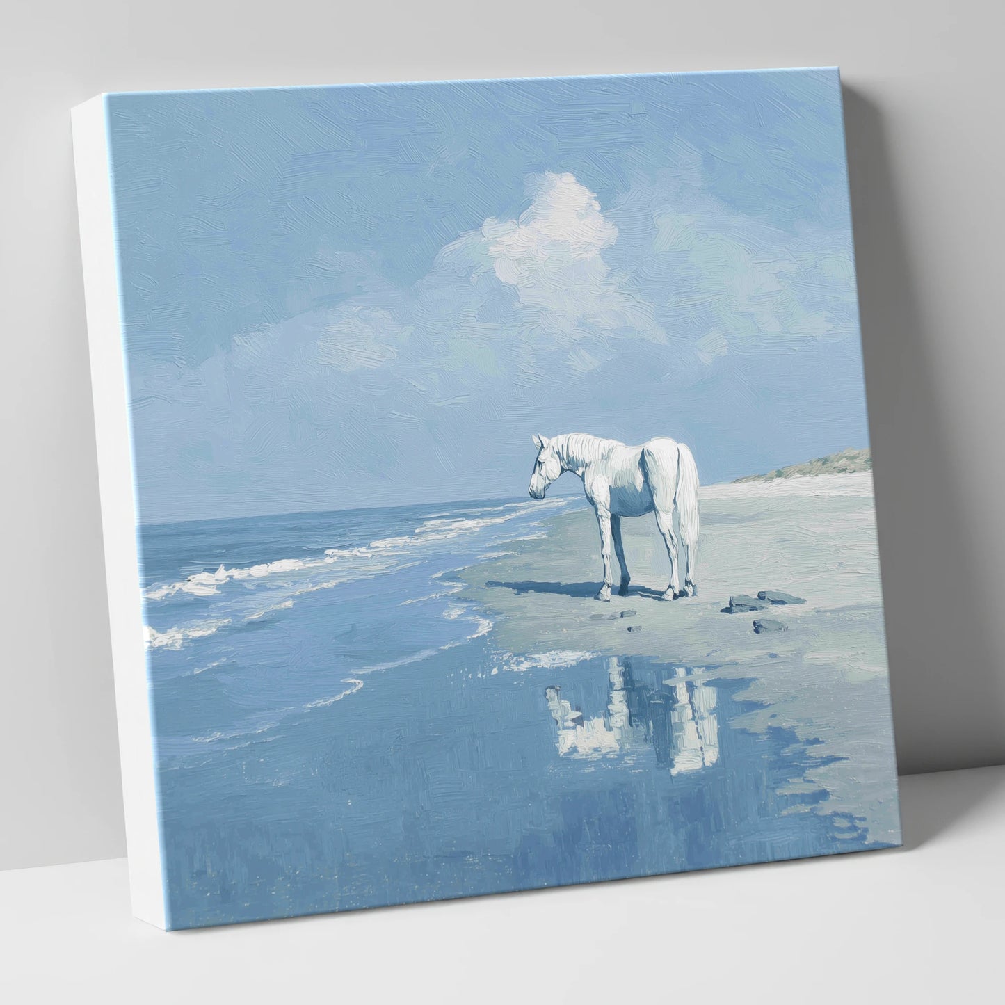 Reflections at Ebb Tide horse landscape canvas wall art