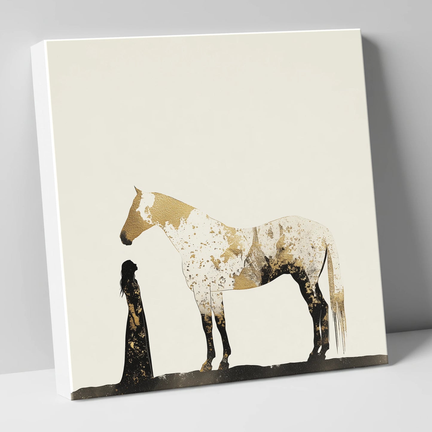 The Golden Bond horse & rider canvas wall art