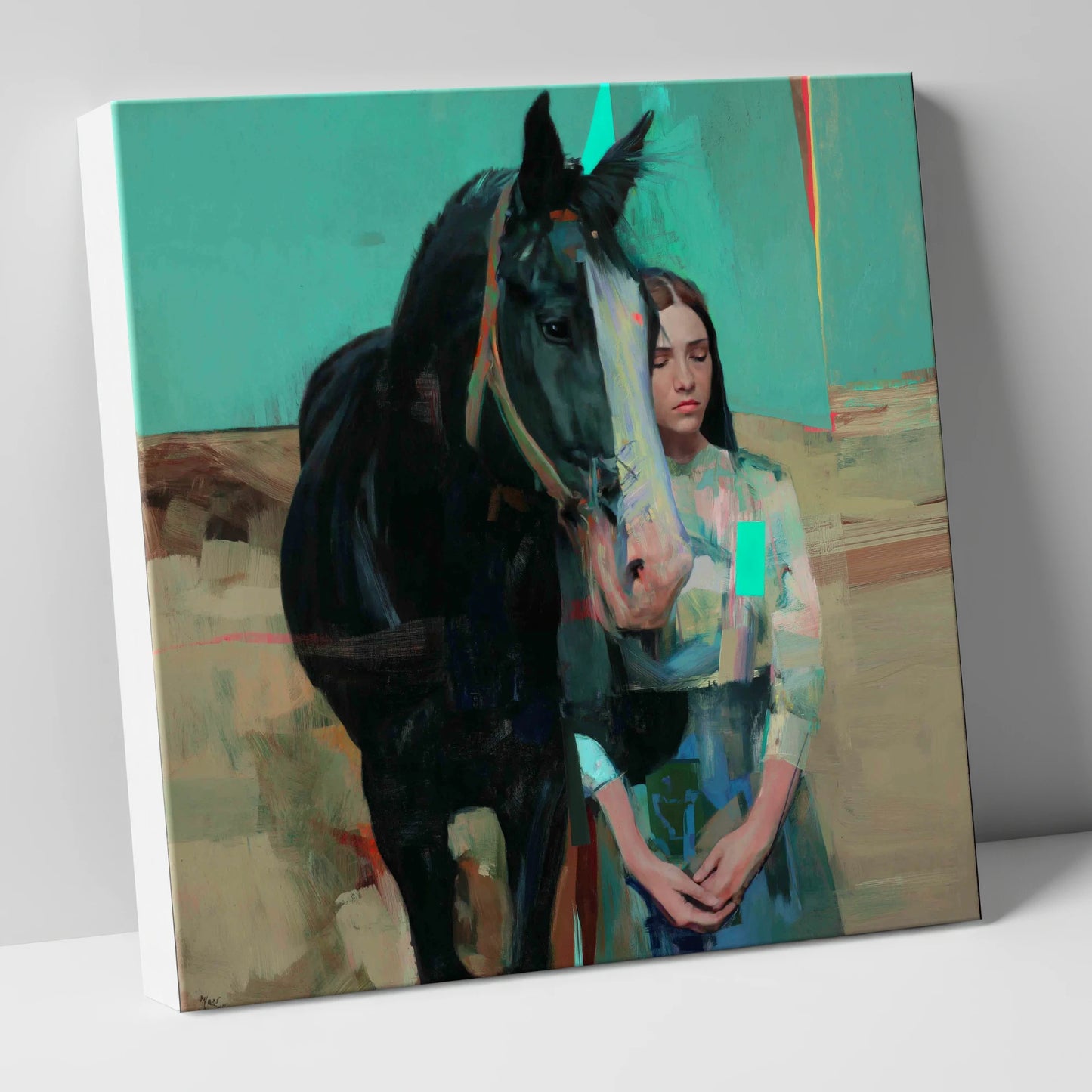 The Quiet Bond horse & rider canvas wall art