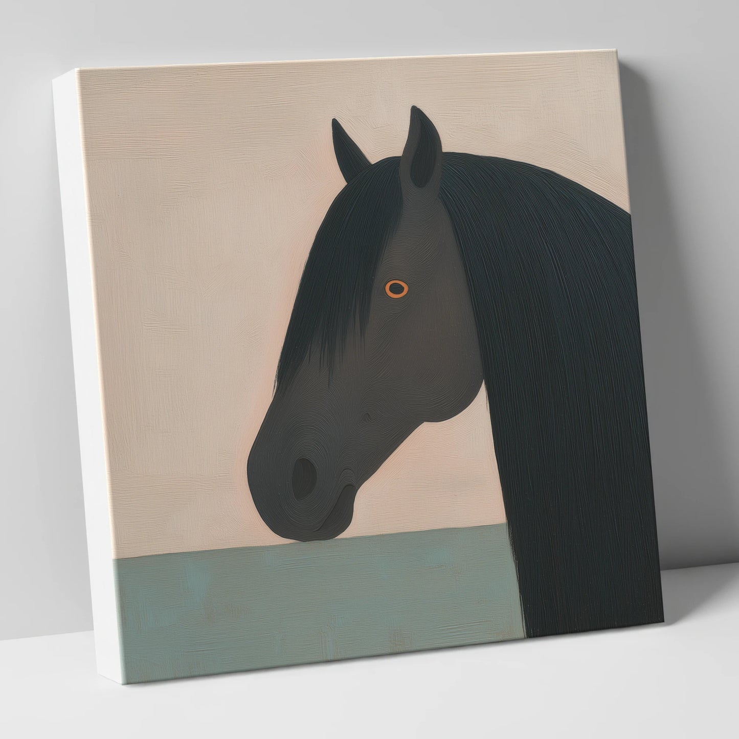 The Charcoal Profile horse breed canvas wall art