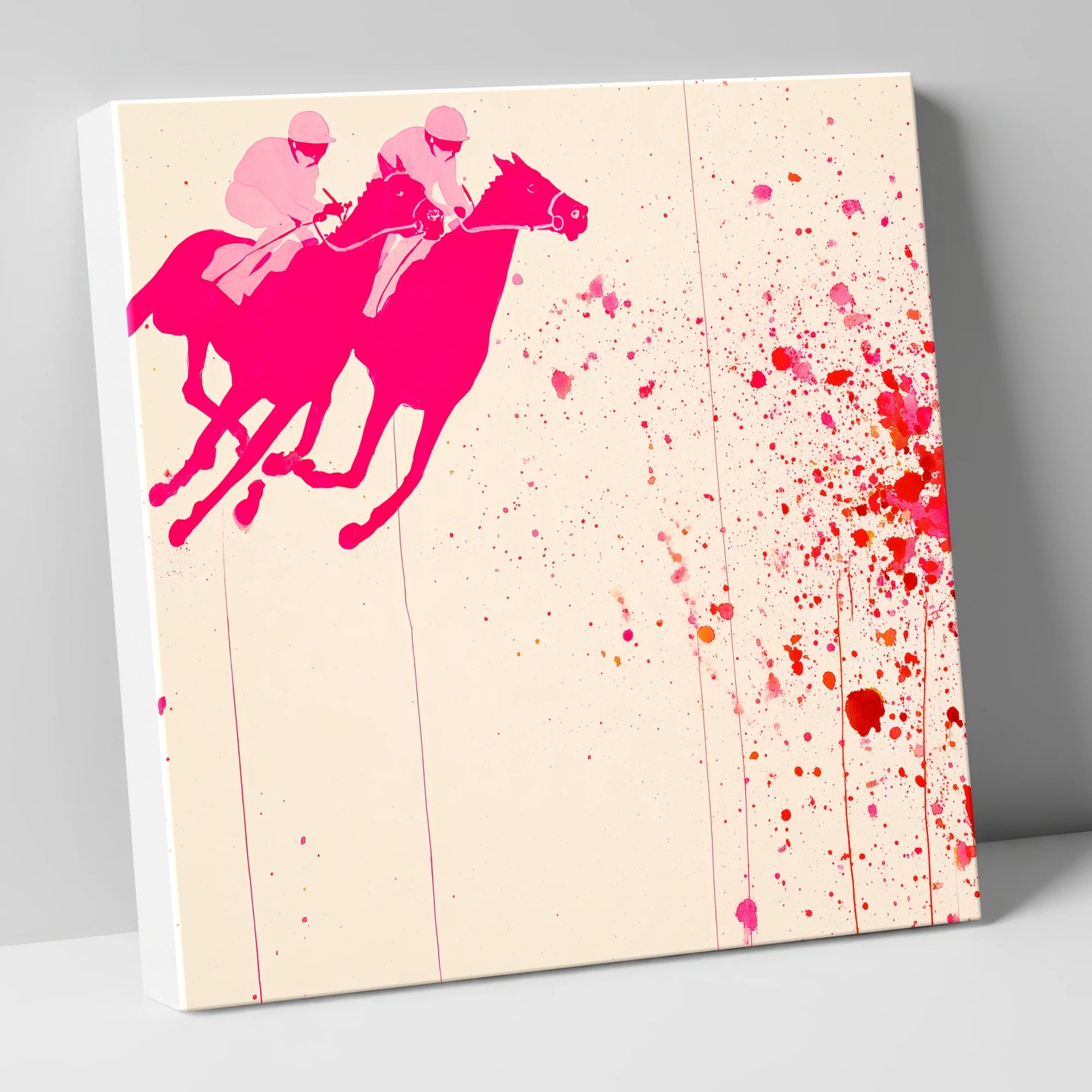 Vibrant Photo Finish racing horse canvas wall art