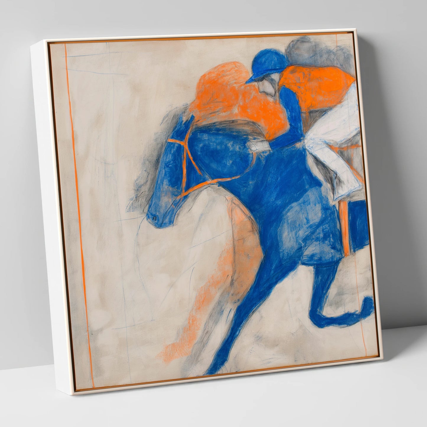 Cobalt Surge racing horse canvas wall art