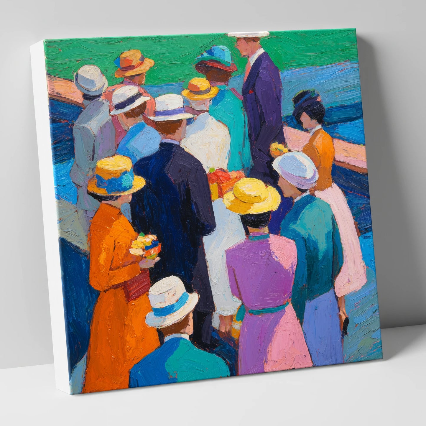 Colours of the Enclosure racing horse canvas wall art