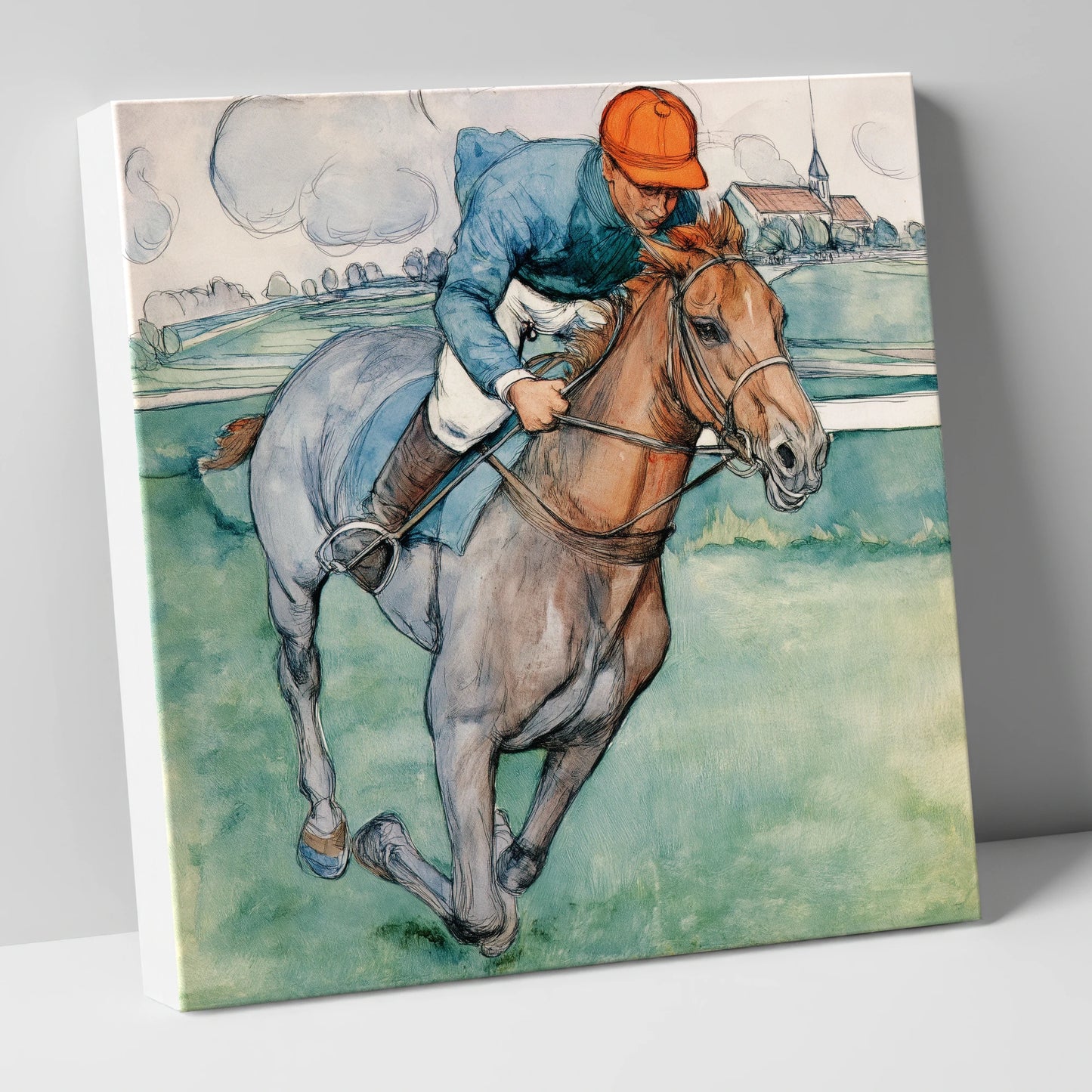 The Final Furlong racing horse canvas wall art