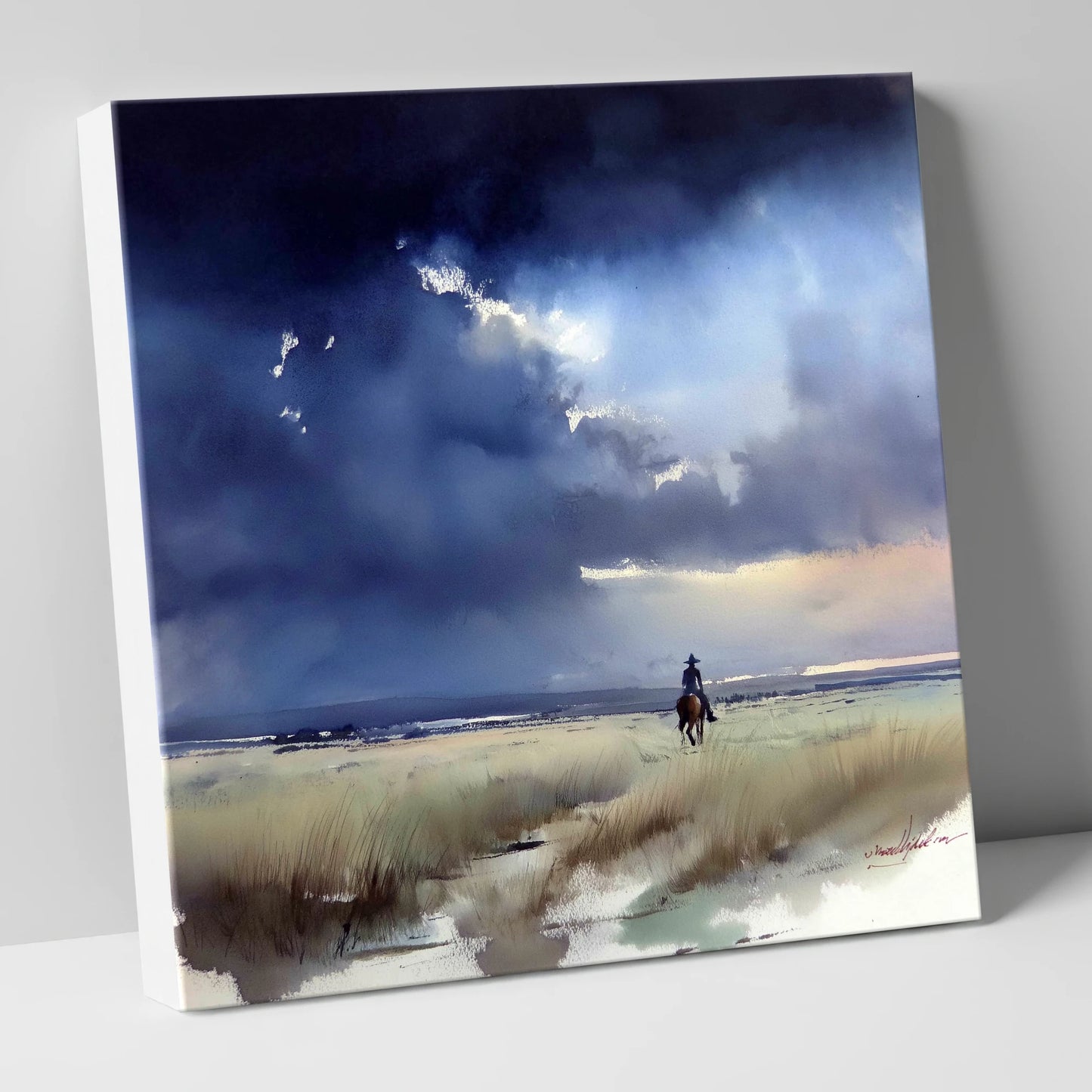 Storm Over the Plains horse landscape canvas wall art