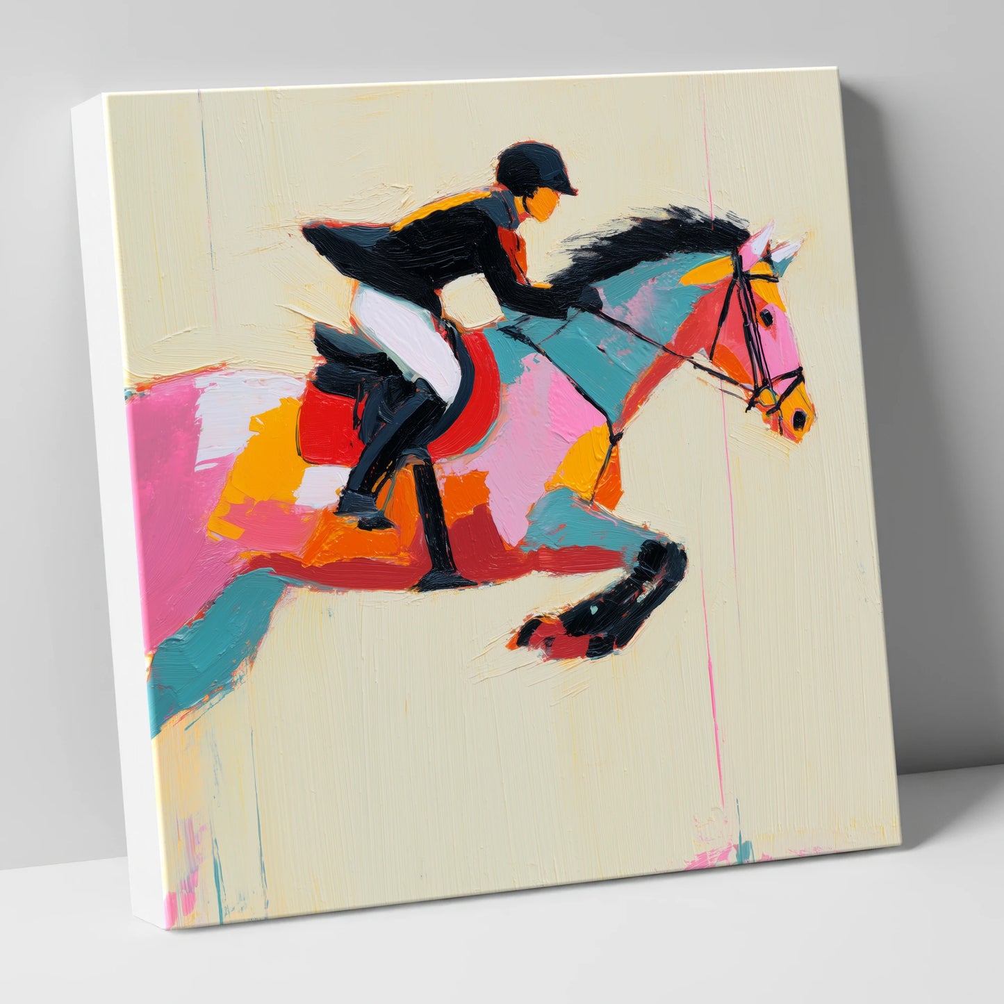 Vivid Showjumping Flight show jumping horse canvas wall art