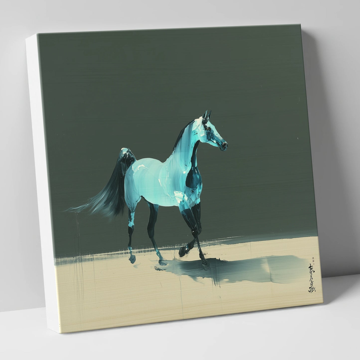 Azure Arabian Spirit horse breed canvas wall art