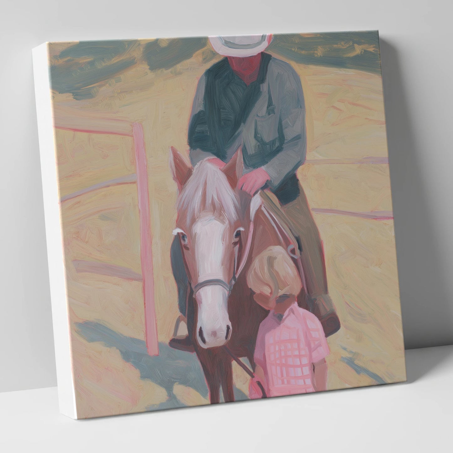 The Gentle Lesson horse & rider canvas wall art