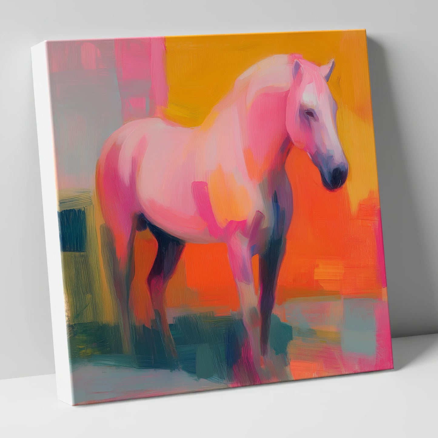 Fuchsia and Fire horse breed canvas wall art