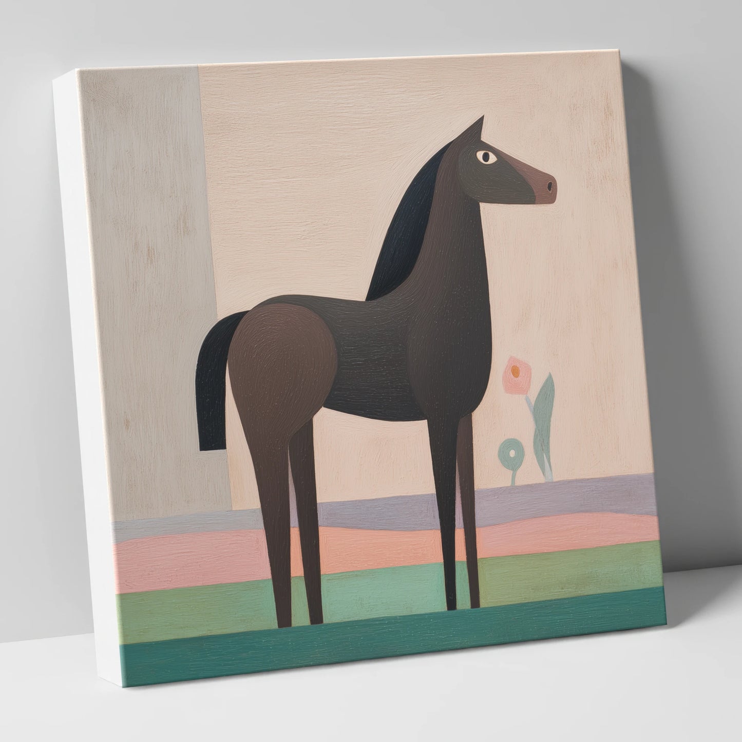 Modernist Equine Profile horse breed canvas wall art