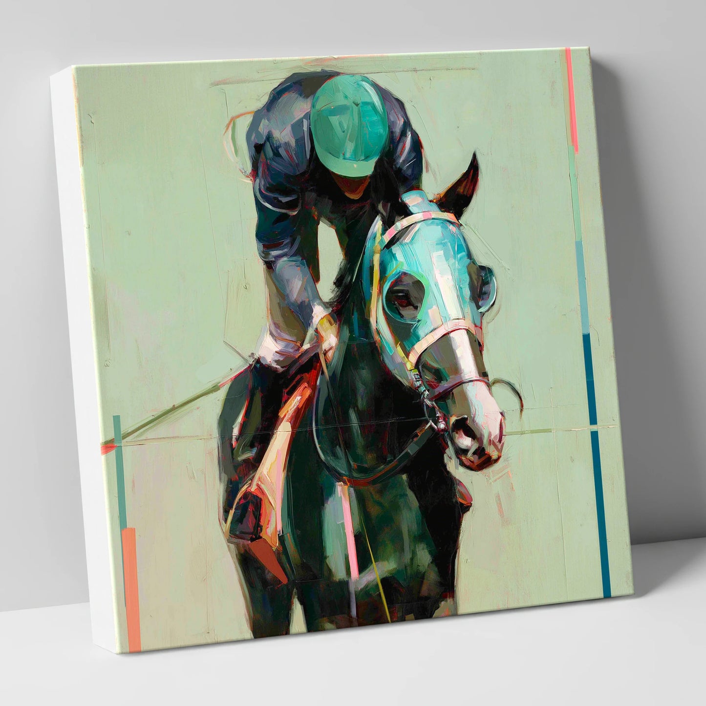 Blinkered Focus racing horse canvas wall art